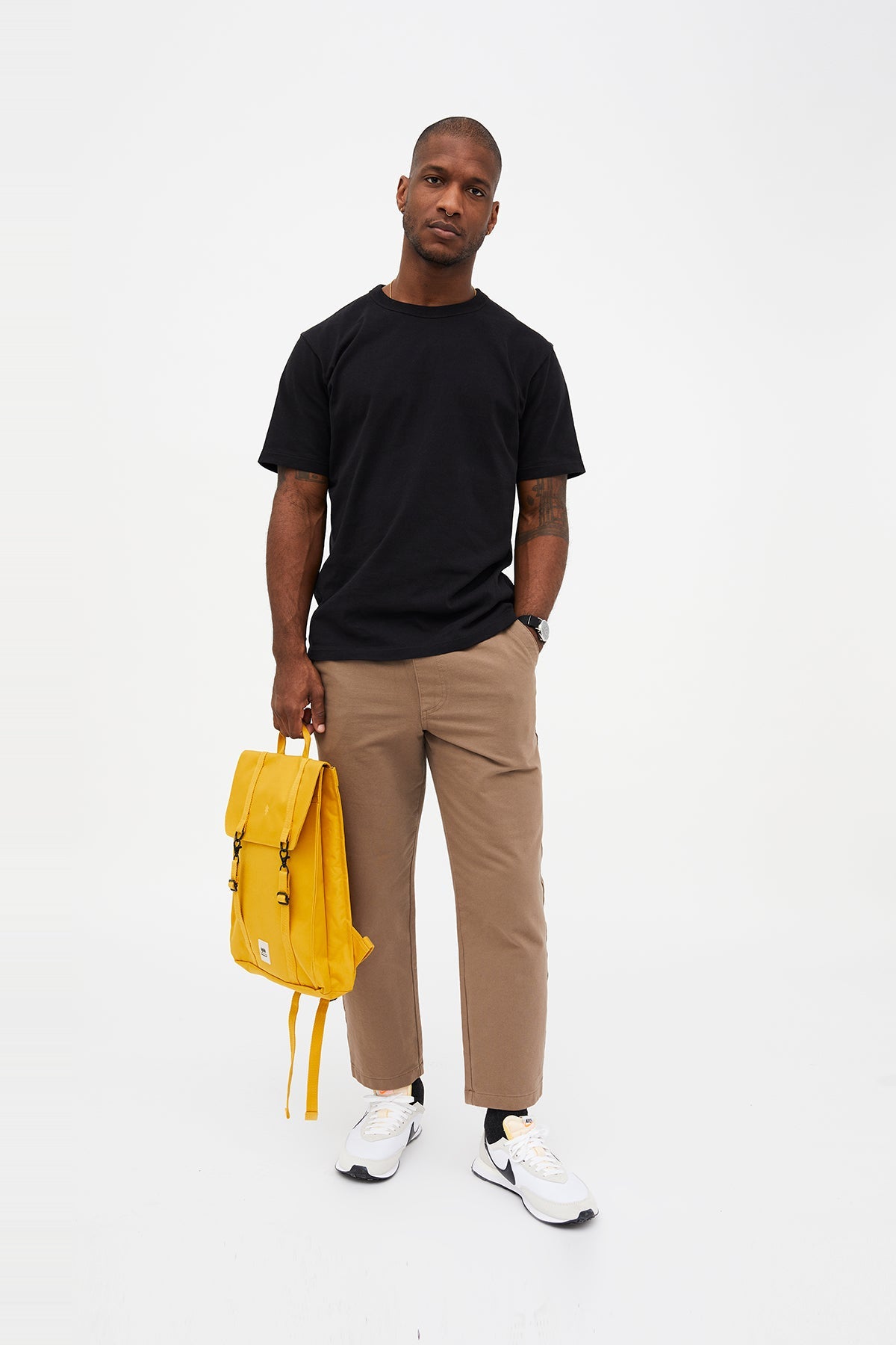 Yellow Handy Metal backpack made from recycled PET from Lefrik