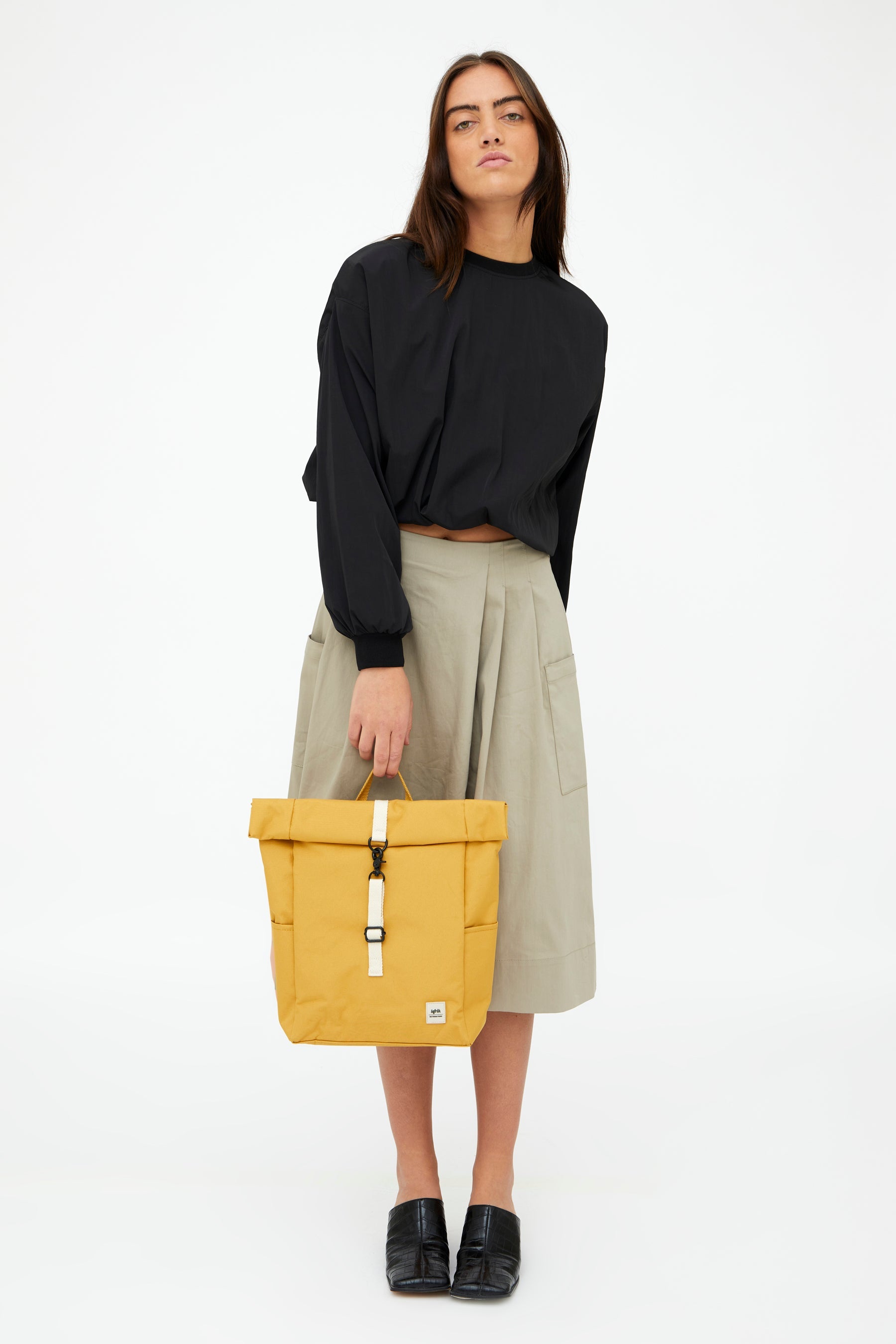 Yellow Roll Mini backpack made from recycled PET from Lefrik
