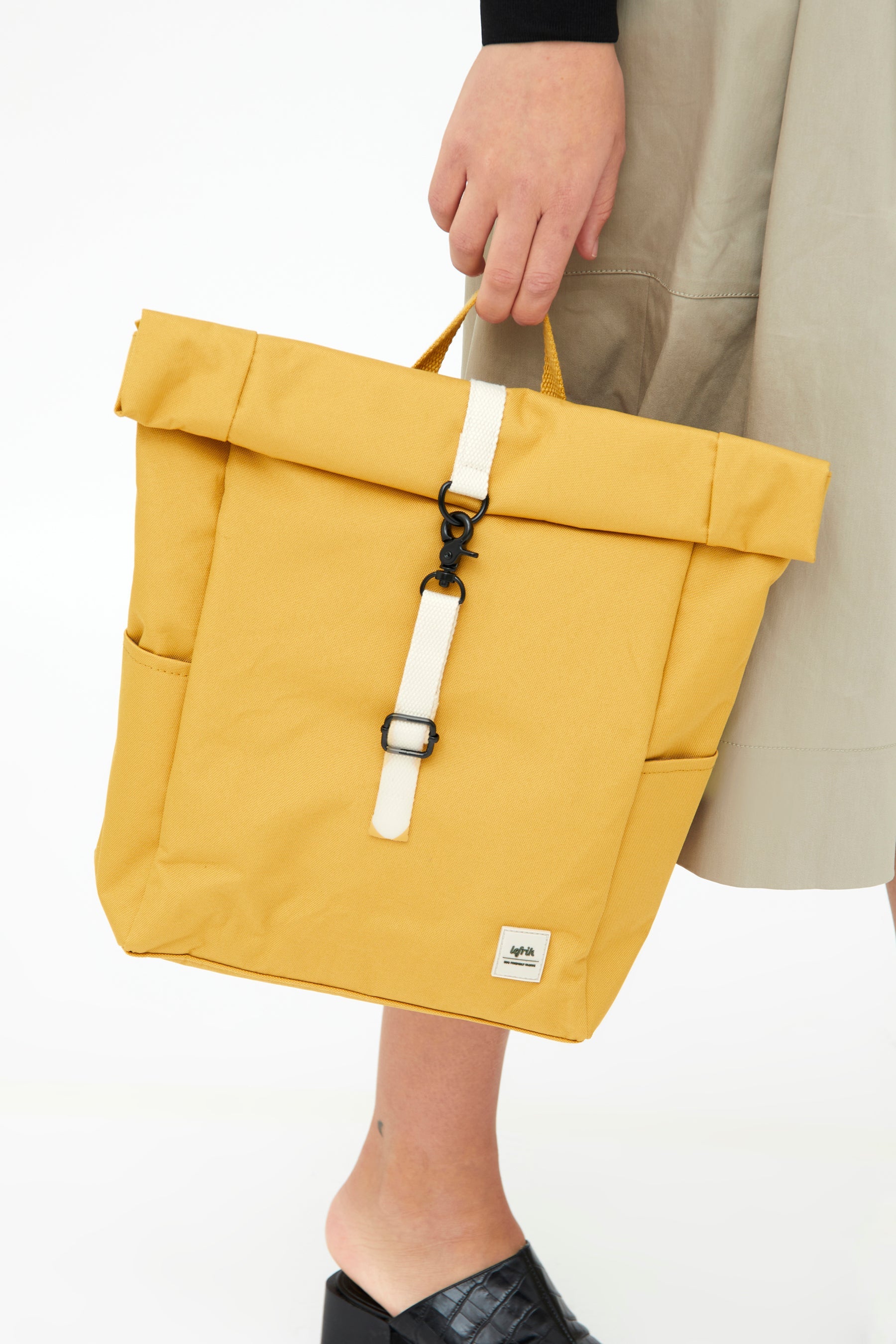 Yellow Roll Mini backpack made from recycled PET from Lefrik