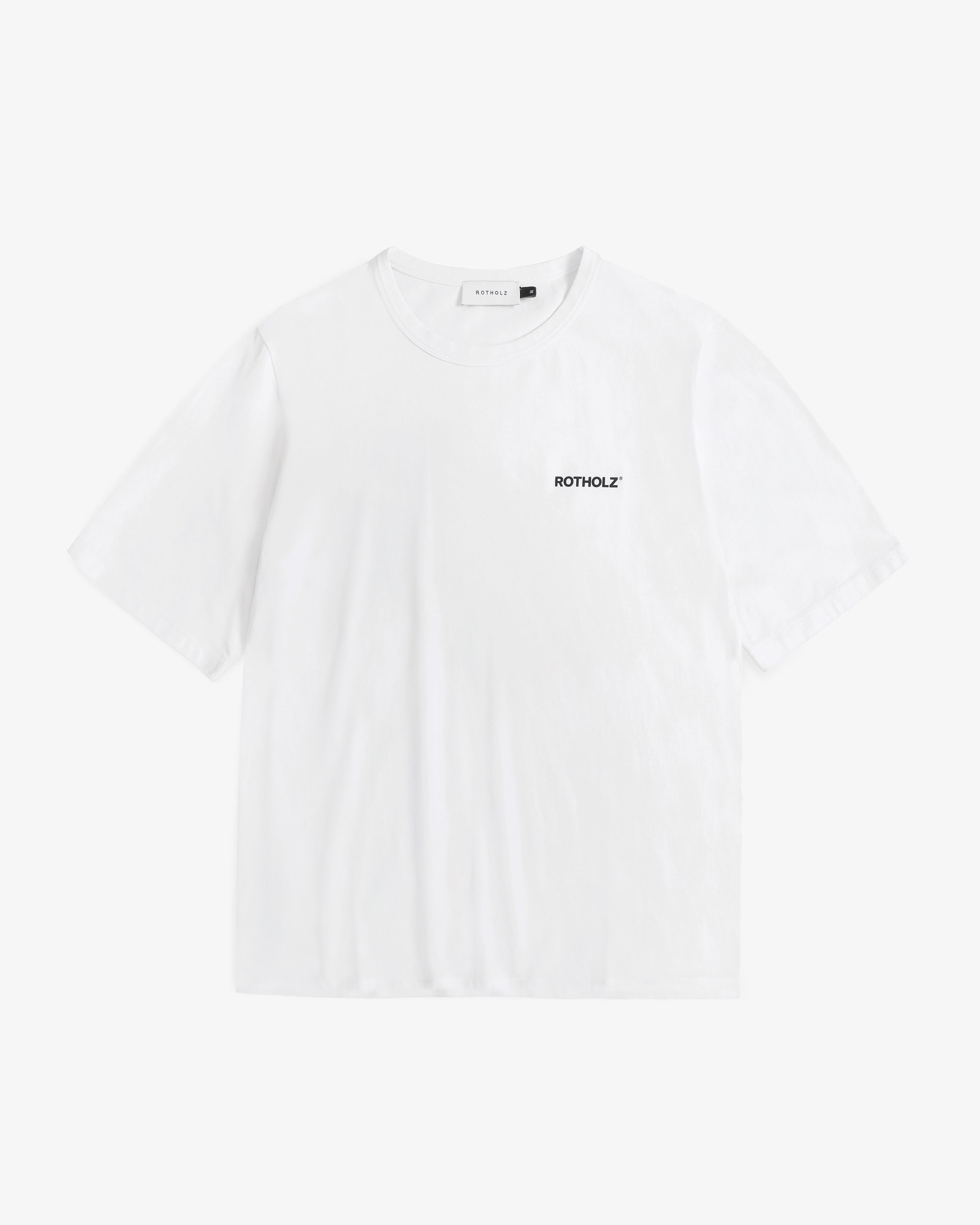 T-shirt blanc imprimé citron en coton bio par Rotholz