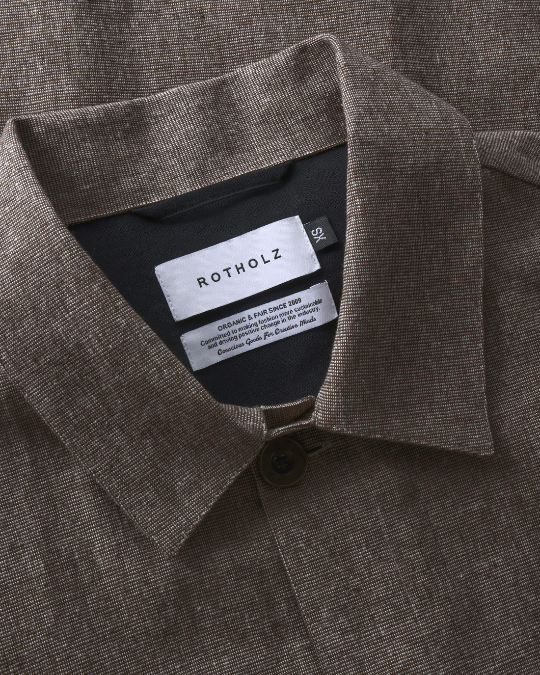 Braune leichte Jacke aus 100% Bio-Baumwolle von Rotholz