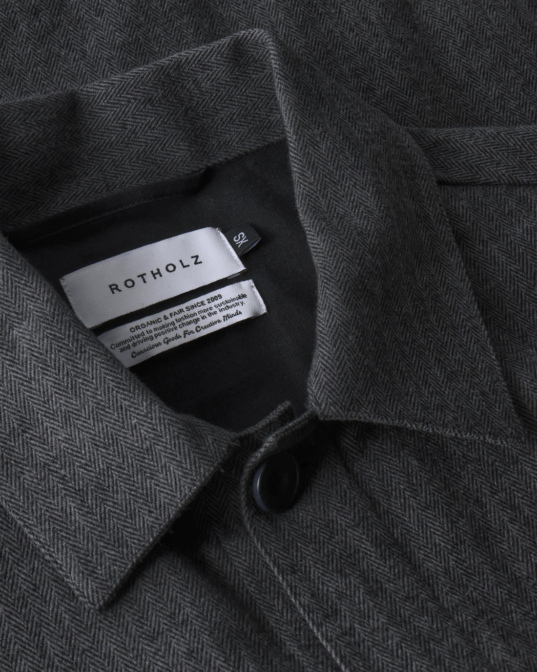 Graue leichte Jacke Herringbone aus 100% Bio-Baumwolle von Rotholz