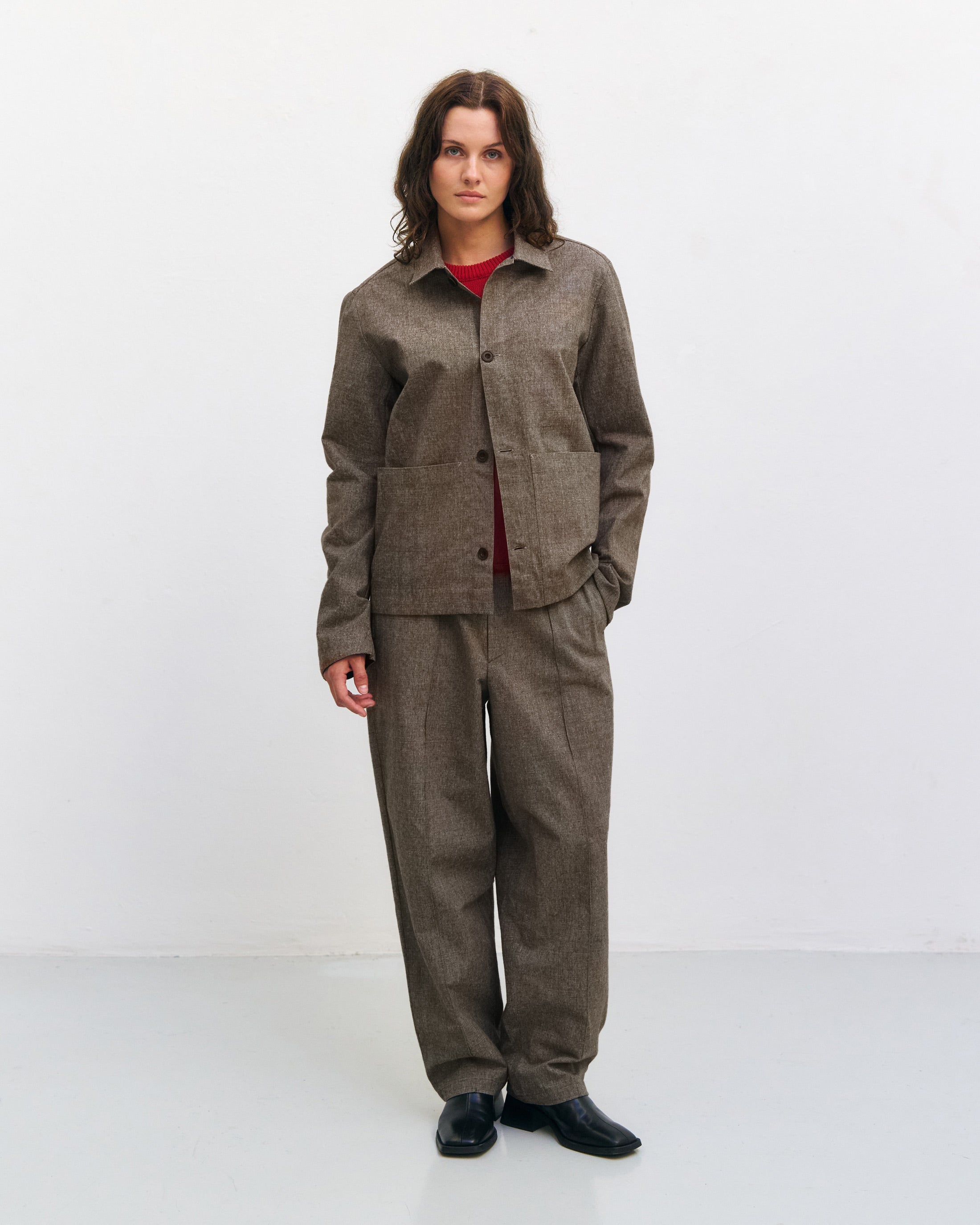 Pantalon large marron en coton 100 % biologique de Rotholz