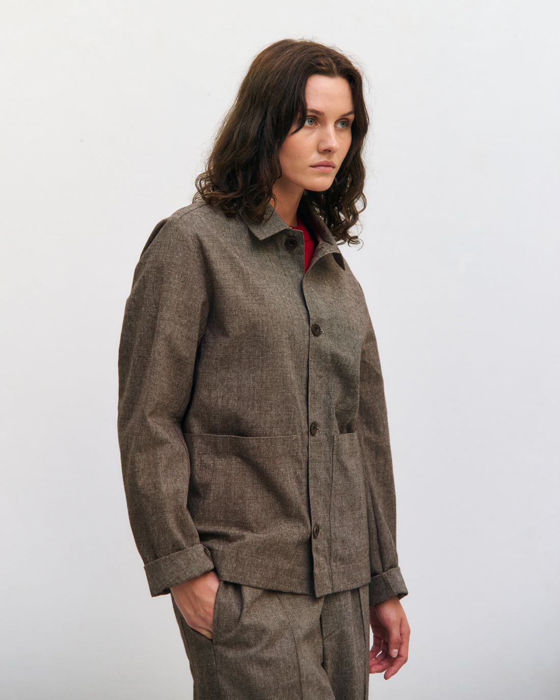 Braune leichte Jacke aus 100% Bio-Baumwolle von Rotholz