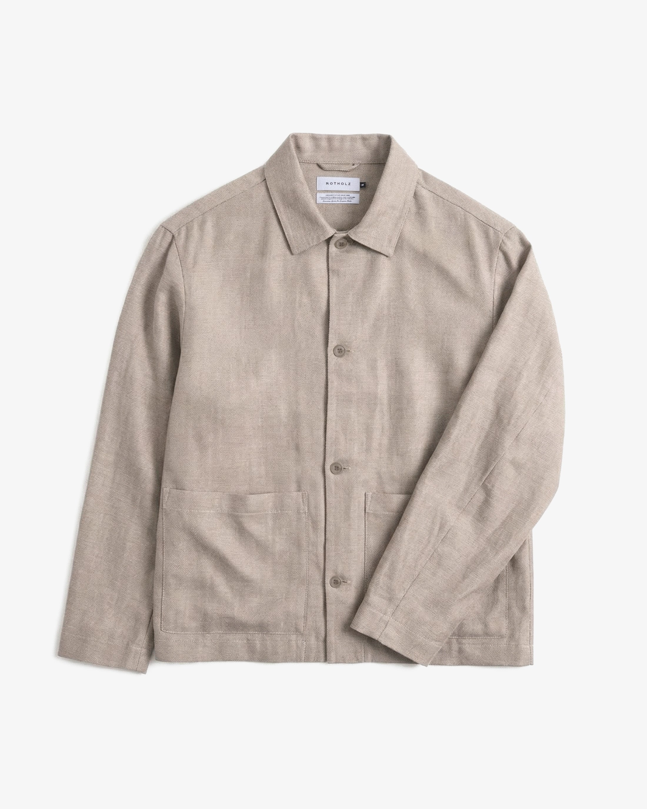 Beige Organic Cotton Workwear Jacket by Rotholz