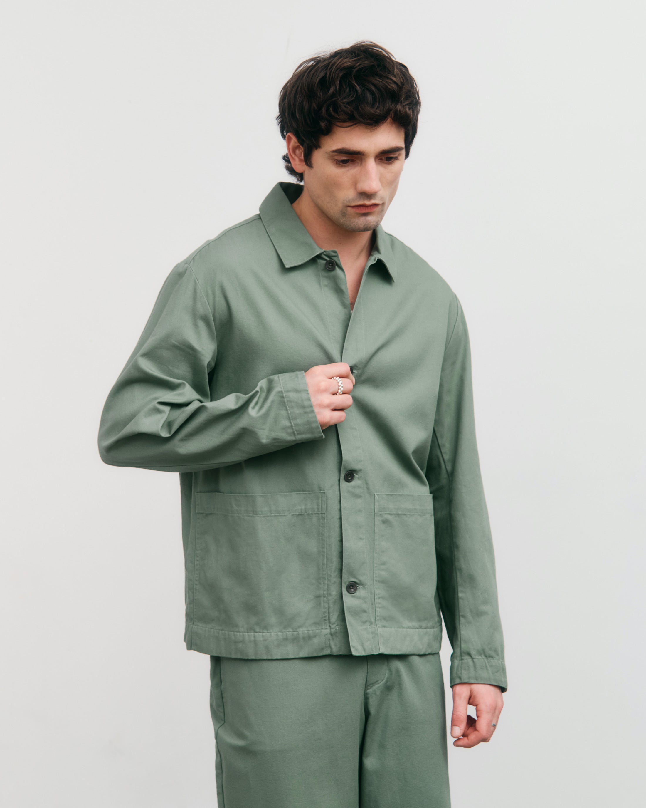 Green Workwear Jacket made from organic cotton by Rotholz