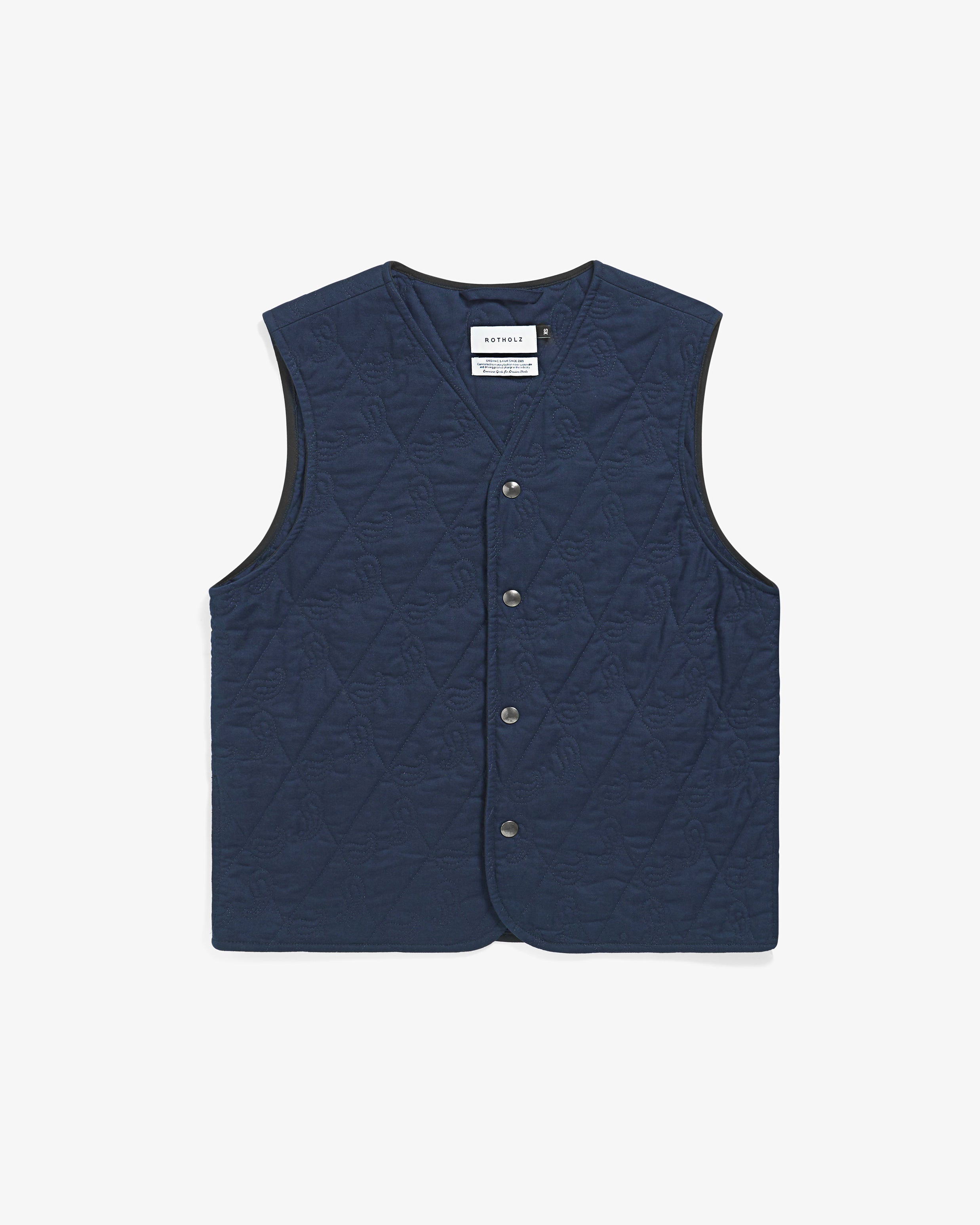 Gilet matelassé bleu foncé en 100 % coton biologique de Rotholz