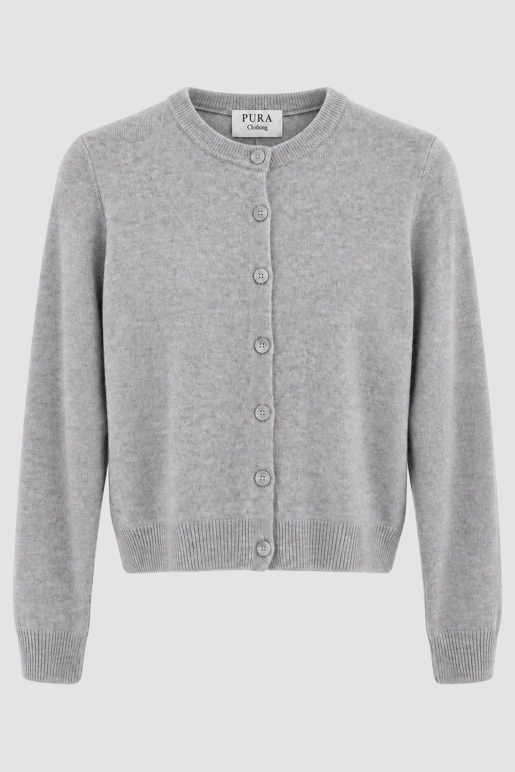 Graue Strickjacke aus 100% Merinowolle von Pura Clothing