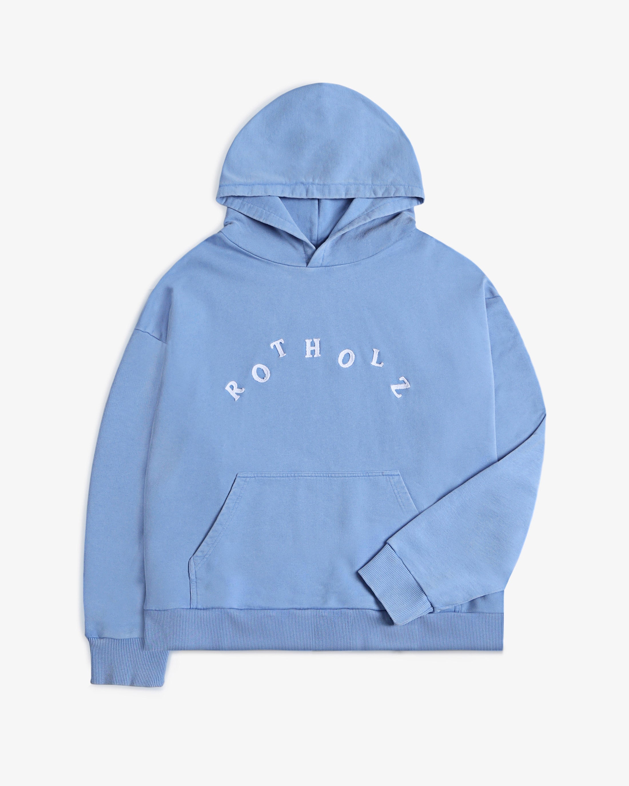 Sweat à capuche bleu ciel en coton biologique Rotholz
