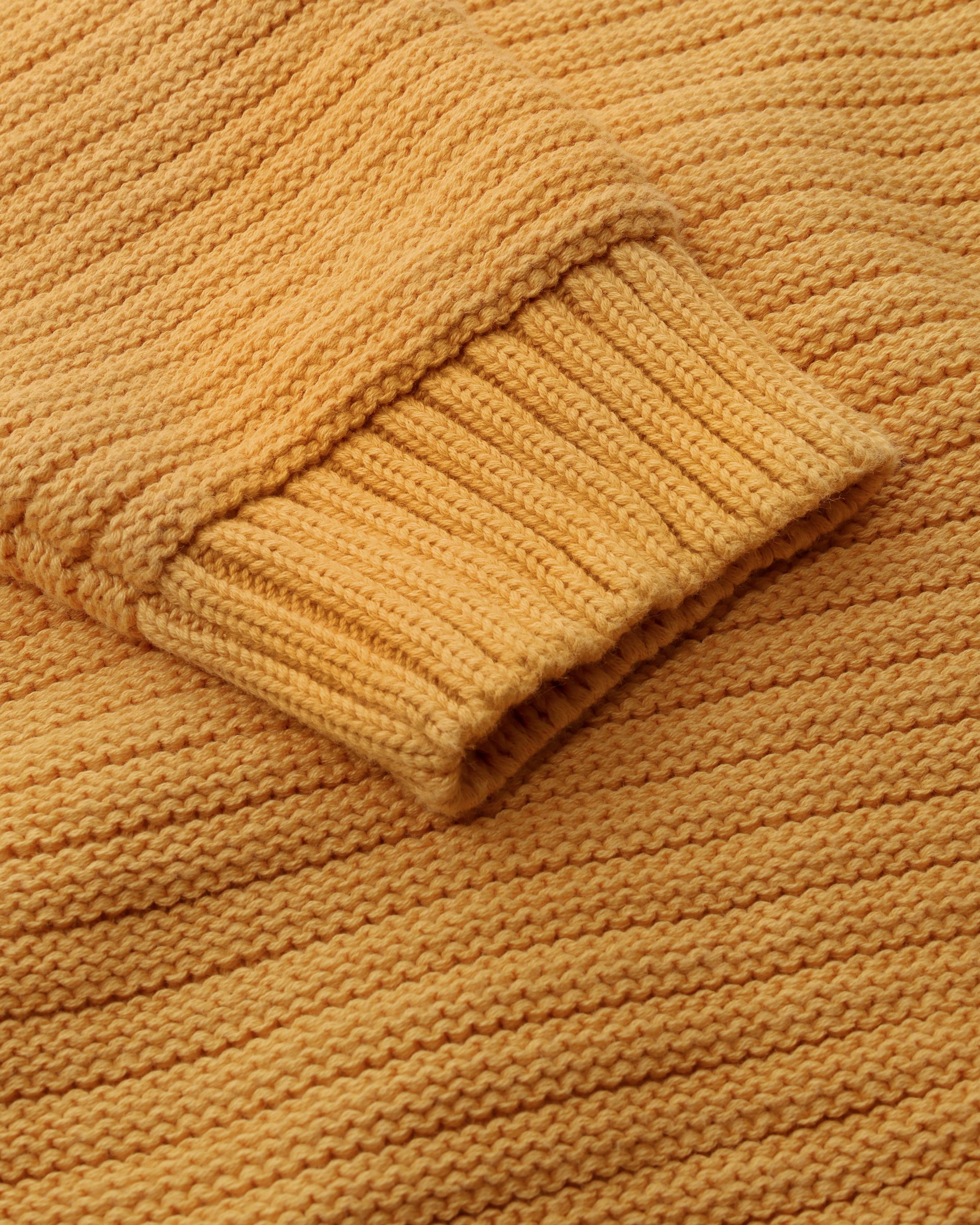Gelber gerippter Strickpullover aus Bio-Baumwolle von Rotholz
