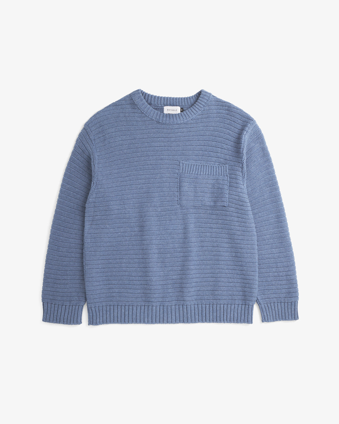 Blauer Strickpullover aus 100% Bio-Baumwolle von Rotholz