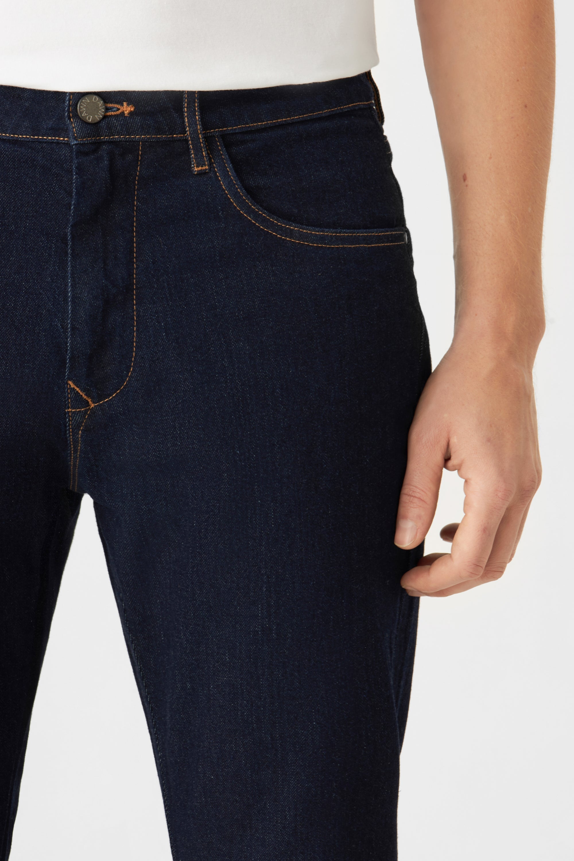 Dark blue DUSK Regular Straight jeans made from organic cotton by Dawn Denim