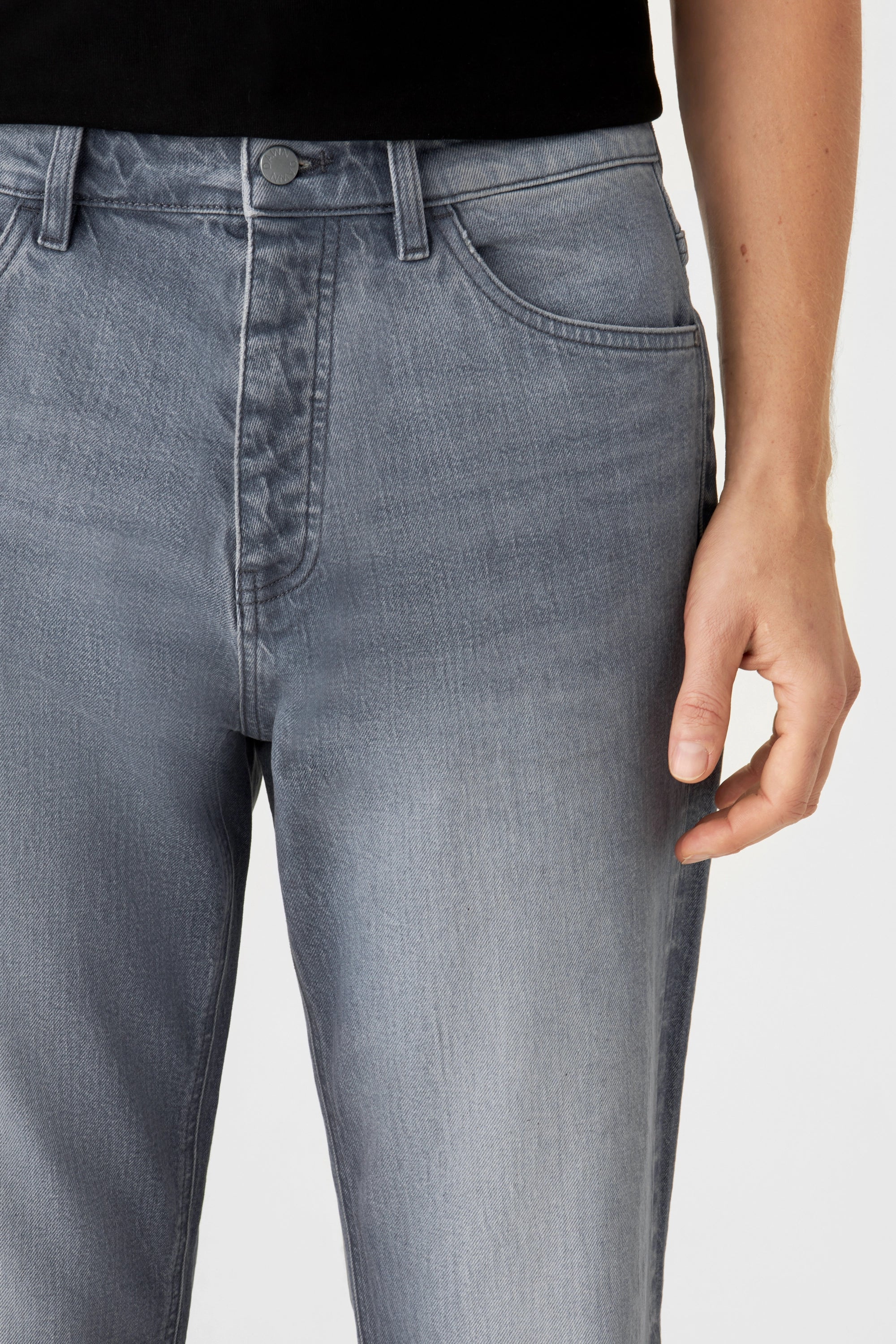 Grey RISE Relaxed jeans made from organic cotton by Dawn Denim