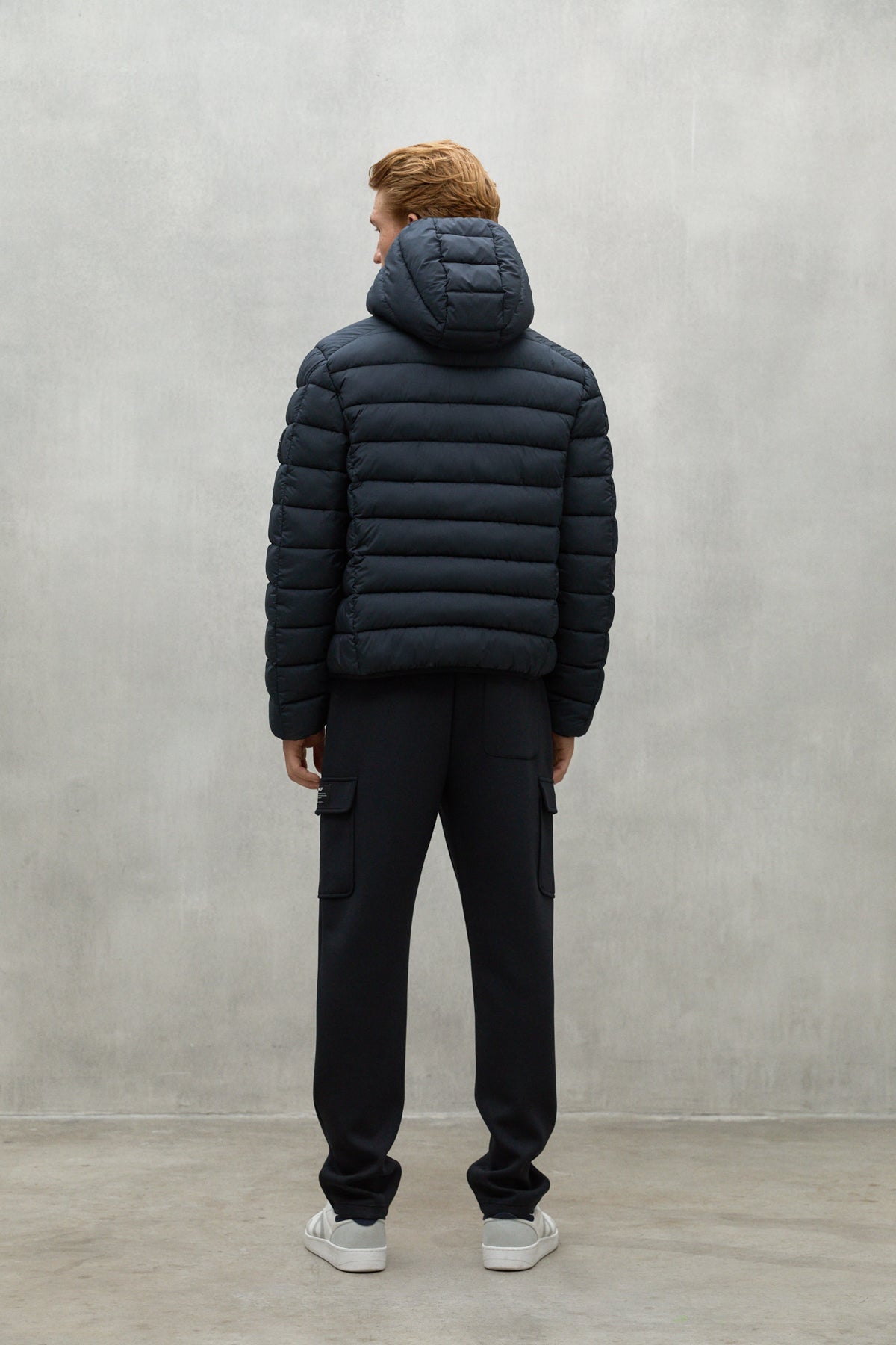 Short down jacket made of 100% recycled polyester (PET bottles) by ECOALF in dark blue