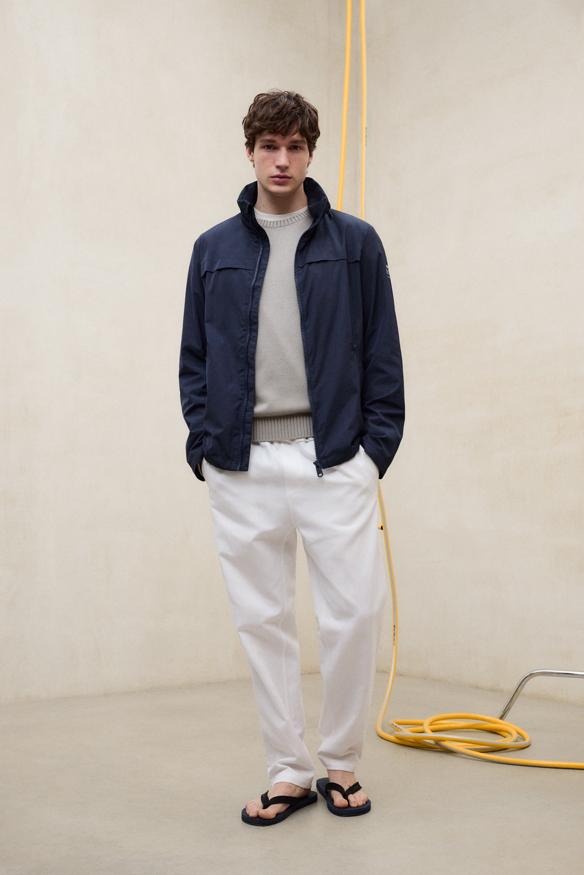 Short jacket with hood made of recycled polyester (PET bottles) by ECOALF in olive