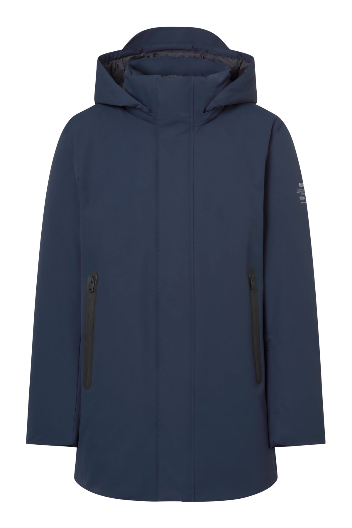 Parka longue en duvet 100 % polyester recyclé (bouteilles PET) par ECOALF en bleu foncé
