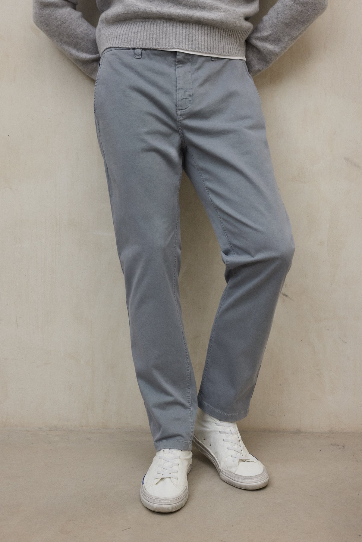 Chino trousers made of cotton and recycled cotton by ECOALF in grey-blue