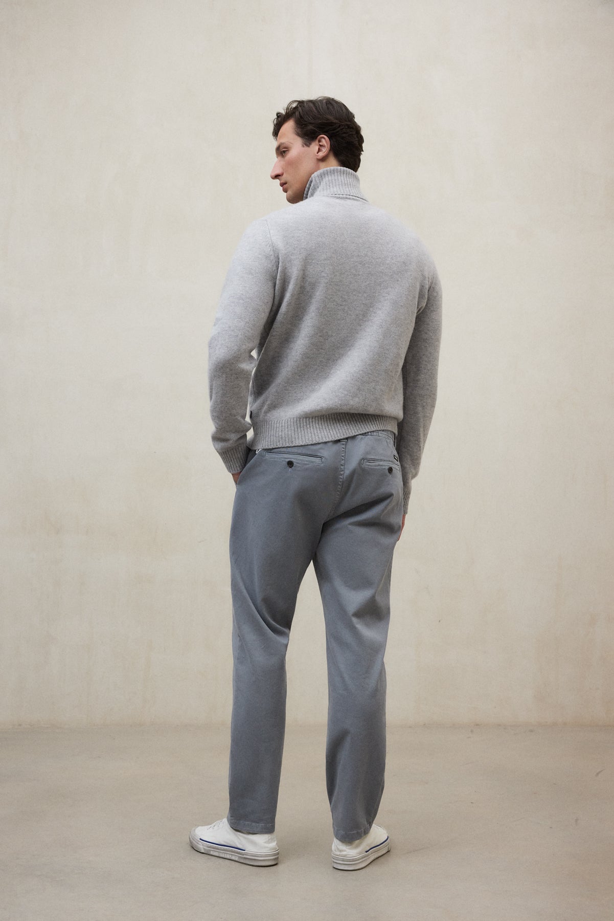 Chino trousers made of cotton and recycled cotton by ECOALF in grey-blue