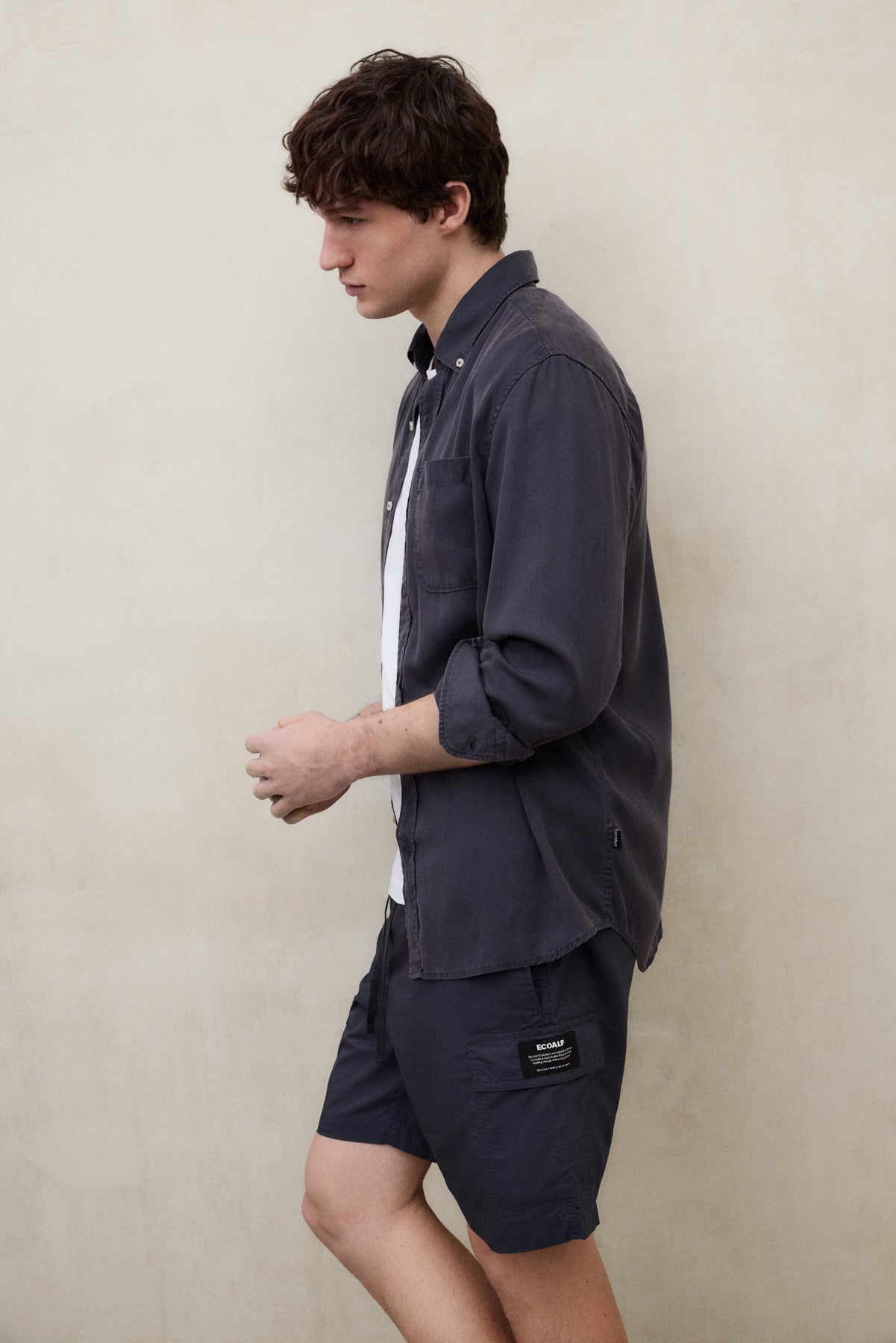 Shirt made of organic cotton and recycled cotton from ECOALF in deep navy
