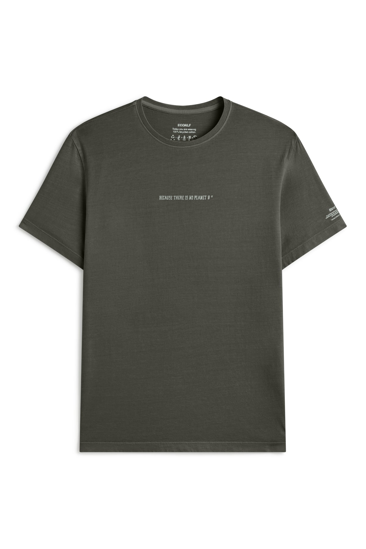 T-shirt en coton recyclé ECOALF en mélange marron avec imprimé