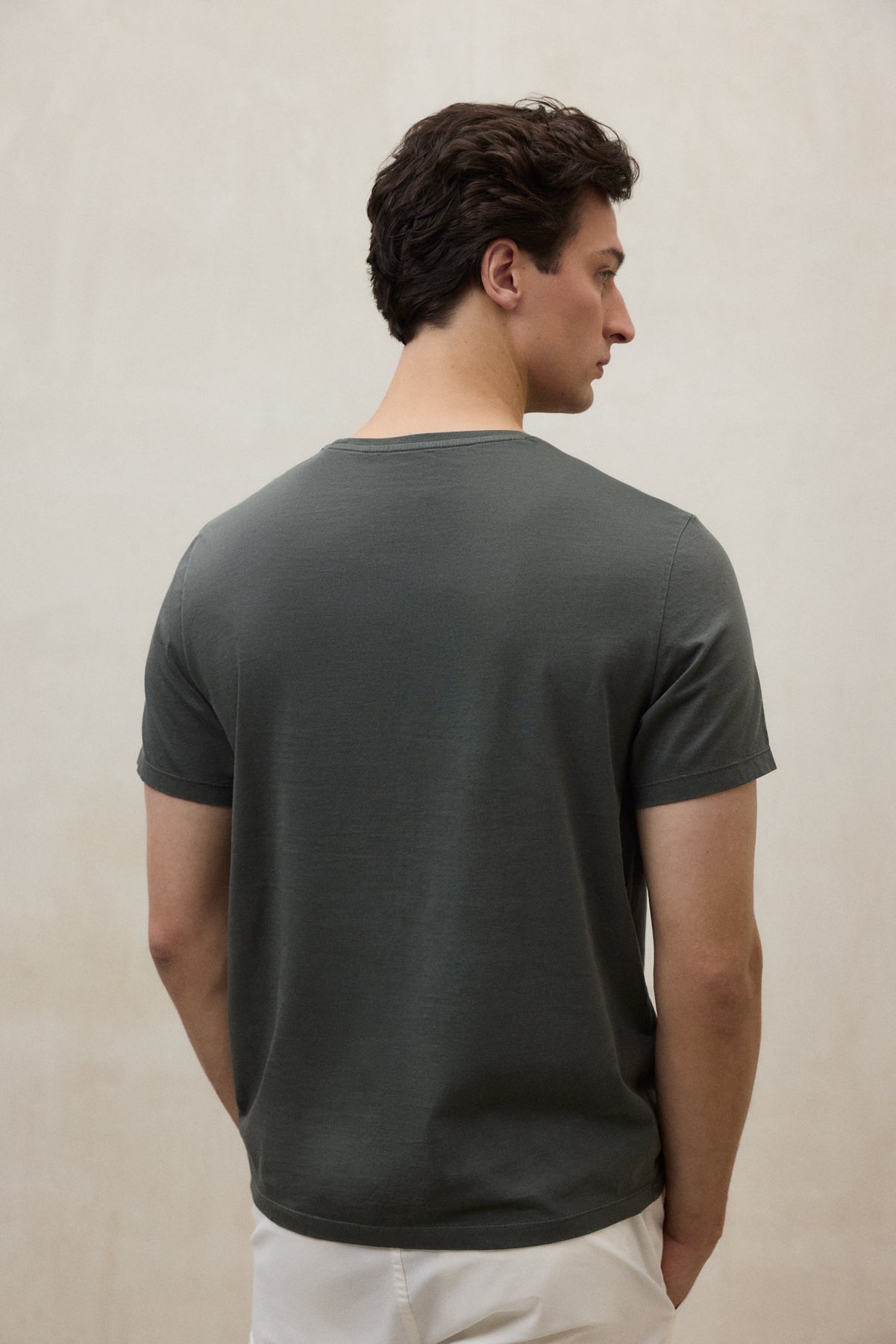 T-shirt en coton recyclé ECOALF en mélange marron avec imprimé