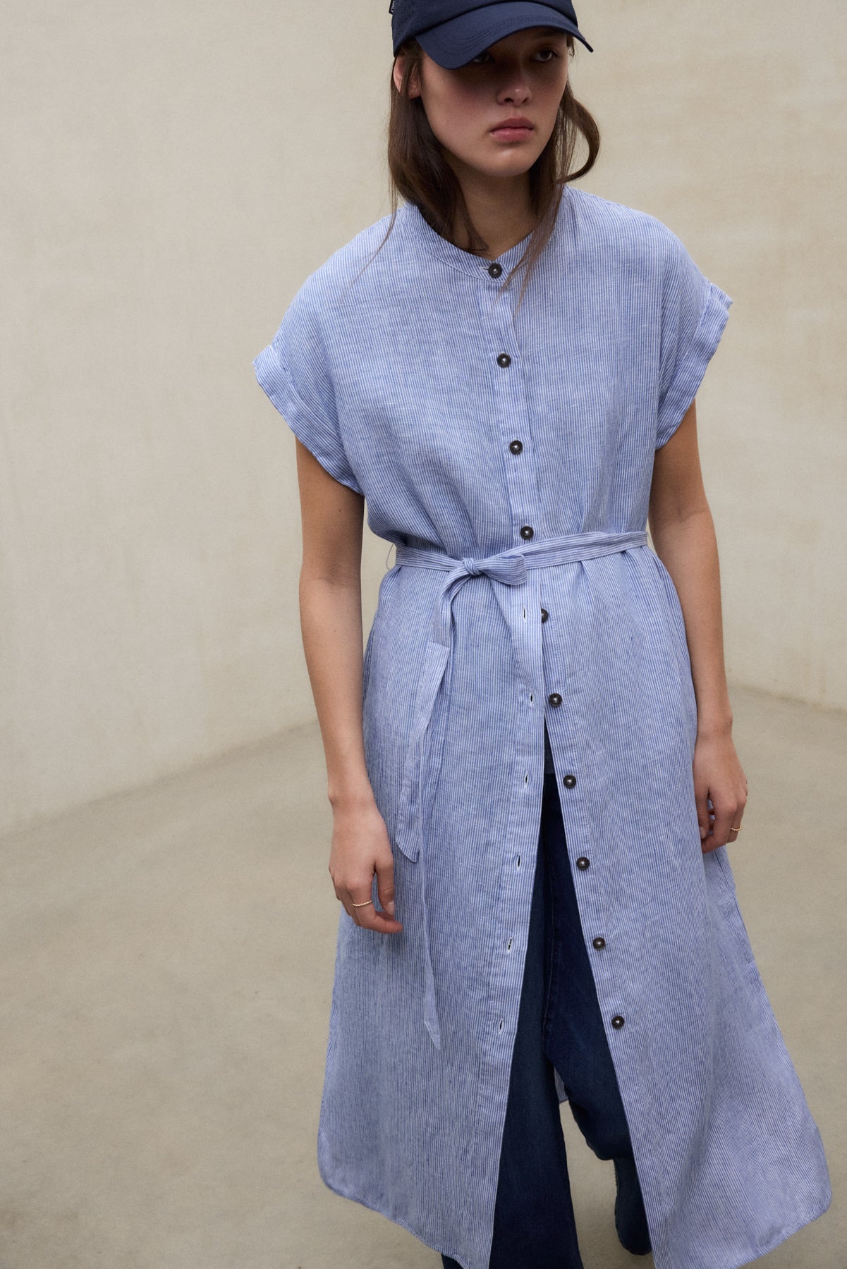 Gestreiftes Kleid AMATISTA aus Leinen von ECOALF