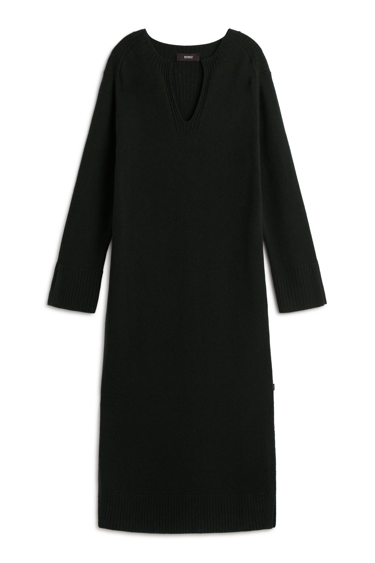 Strickkleid aus 100% recycleter Wolle von ECOALF in schwarz