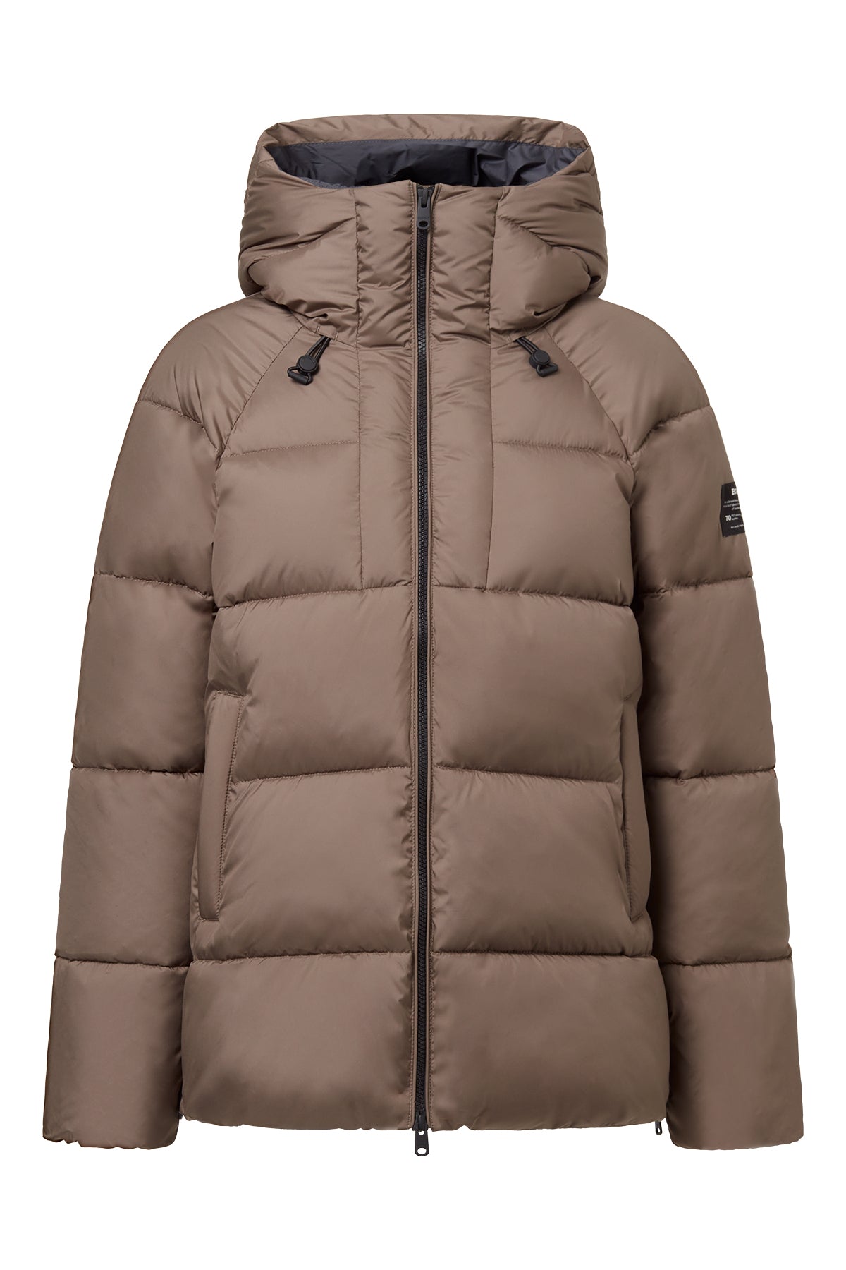 Down jacket made of 100% recycled polyester (PET bottles) by ECOALF in dark olive