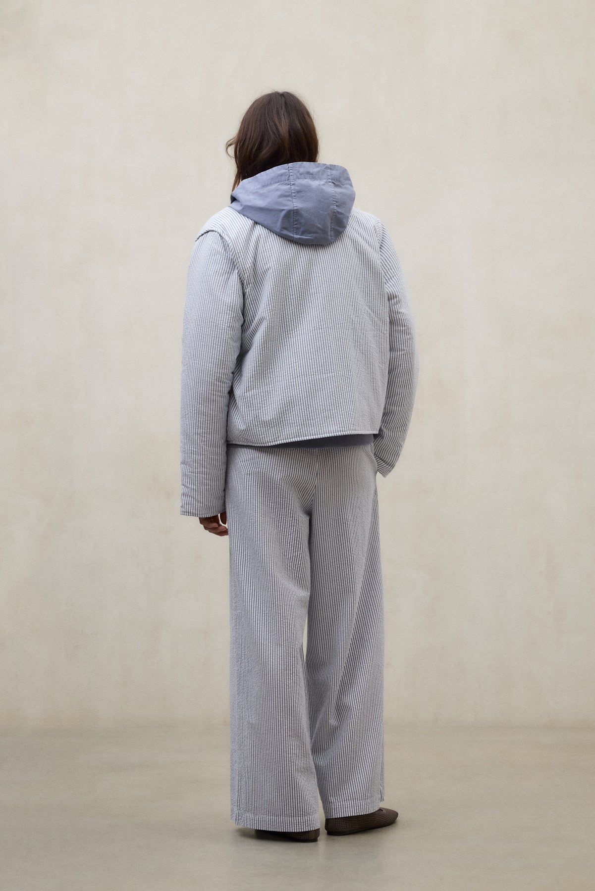 Short jacket with hood made of recycled polyester (PET bottles) by ECOALF in olive