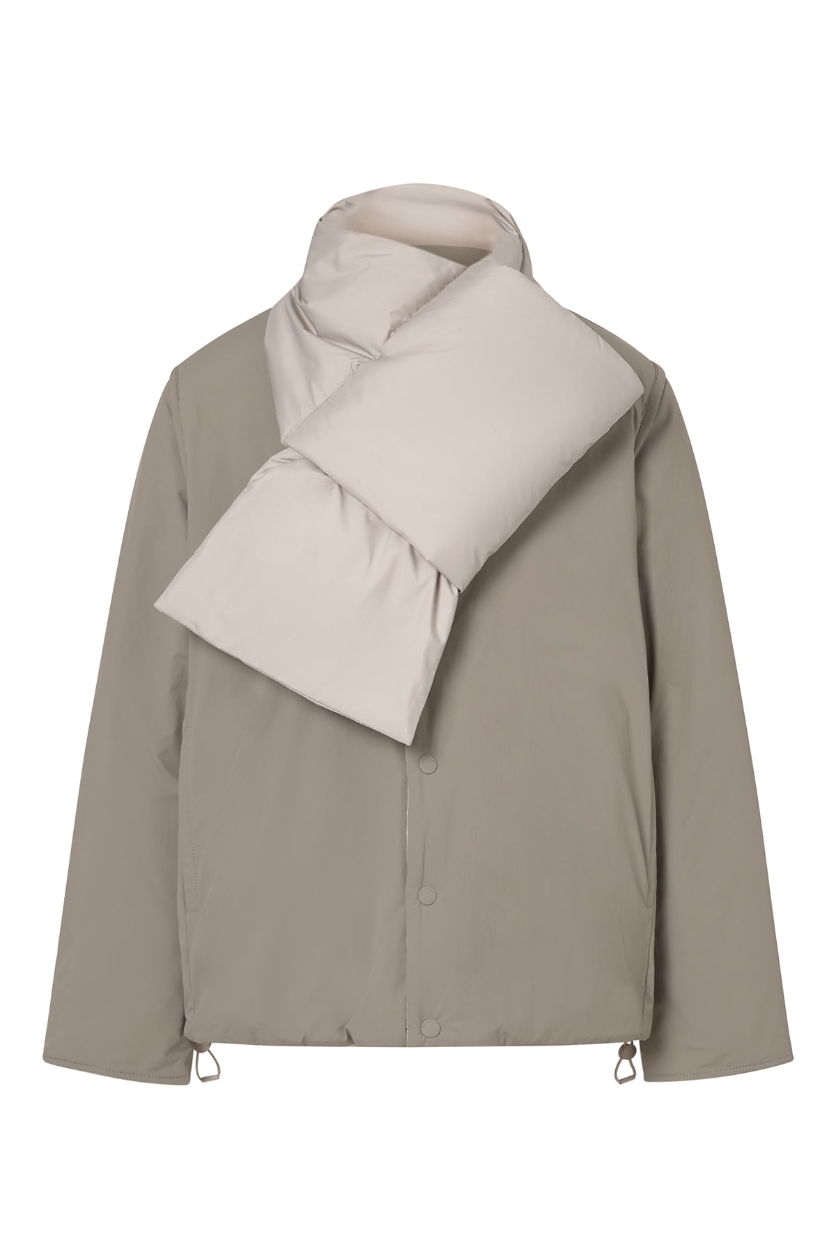 Kurze Wende-Daunenjacke aus 100% recyletem Polyester (PET Flaschen) von ECOALF in beige