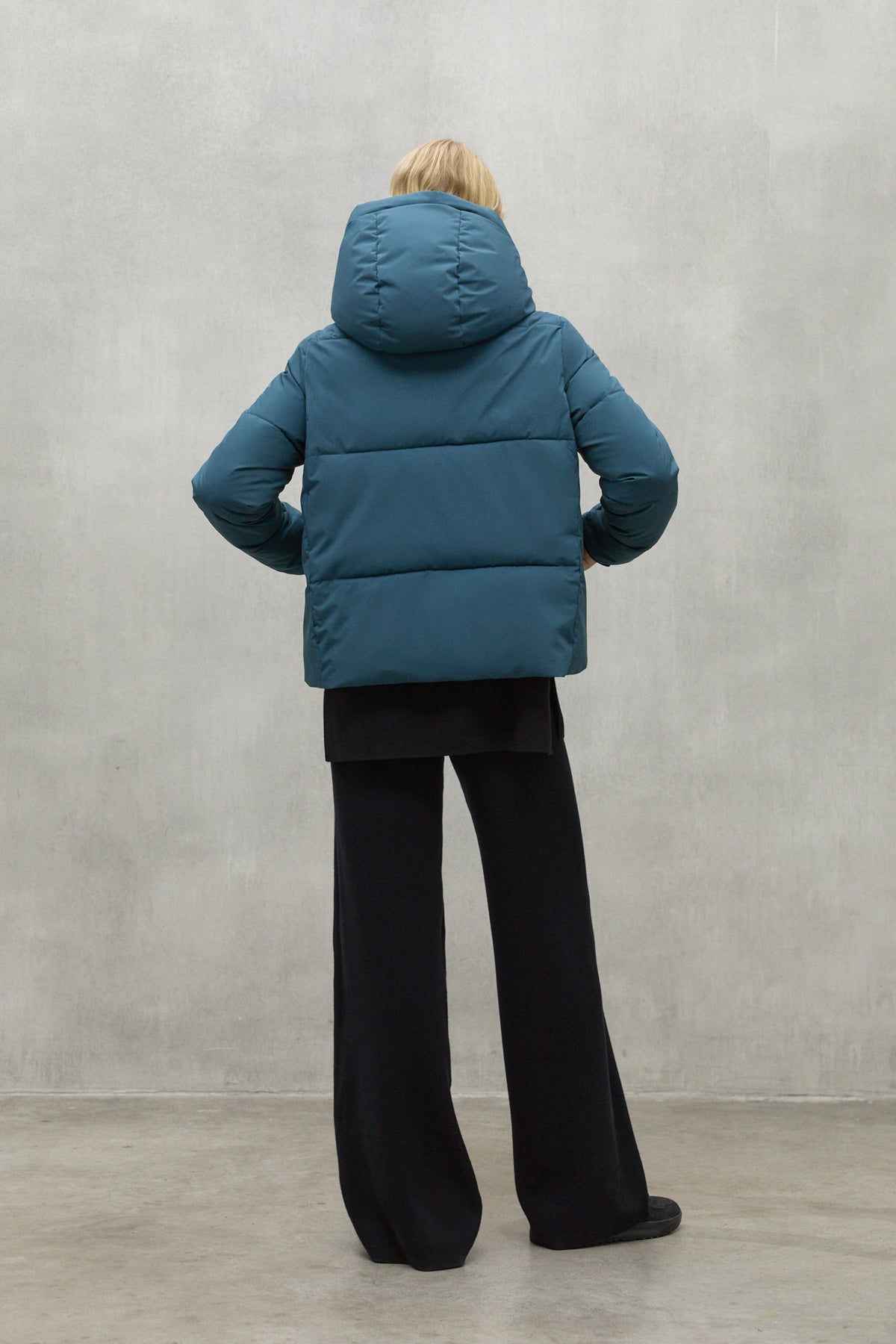 Down jacket made of 100% recycled polyester (PET bottles) by ECOALF in dark olive