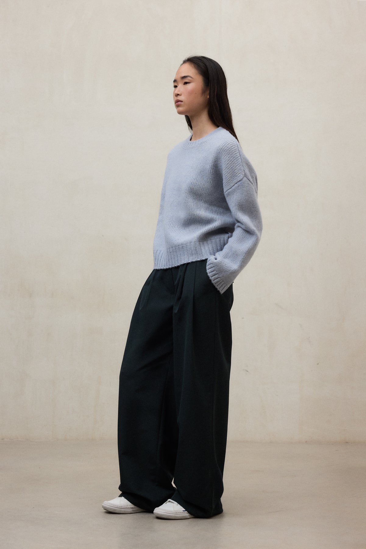 Strickpullover aus Bio Baumwolle und recycleter Wolle von ECOALF in hellblau