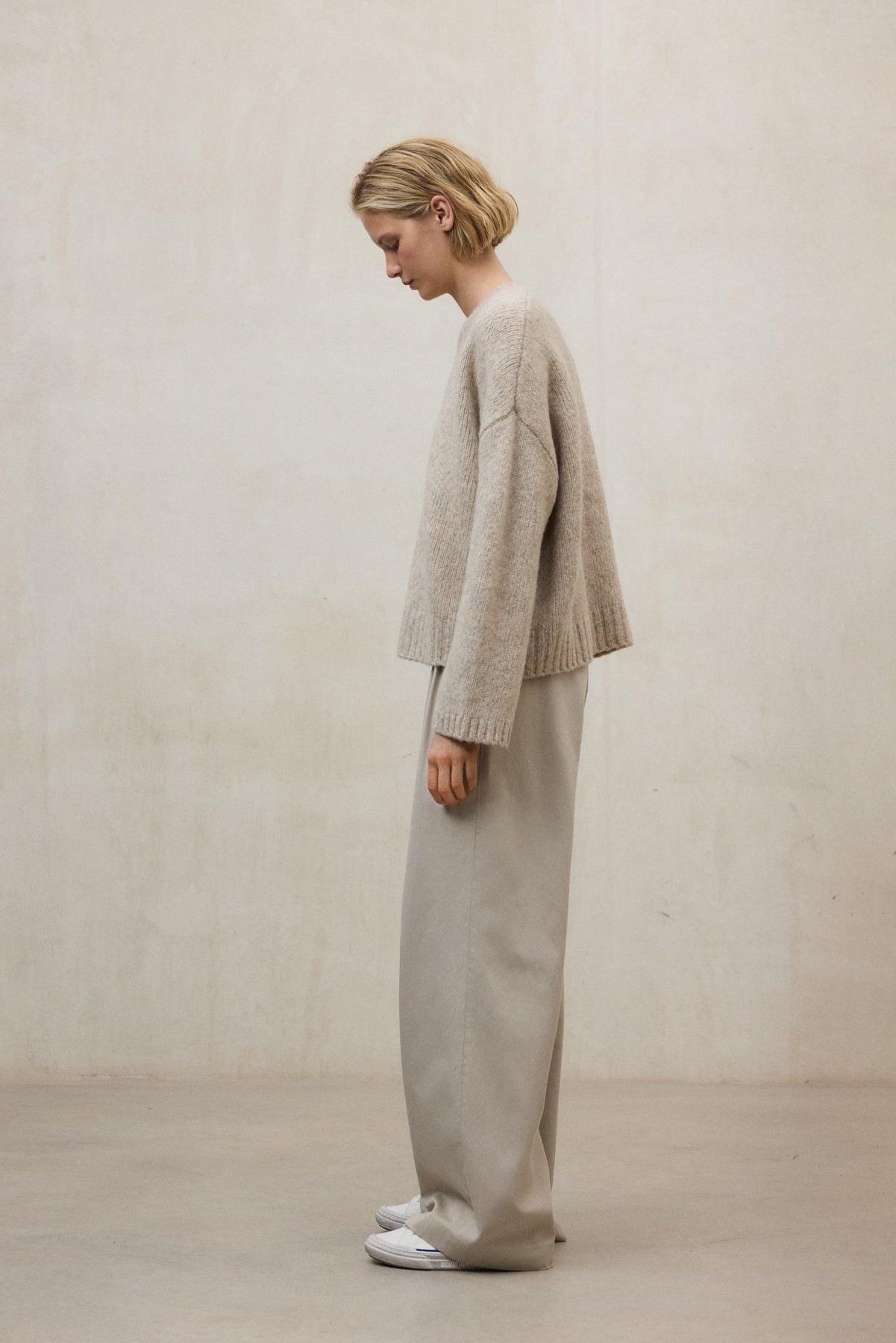 Strickpullover aus Bio Baumwolle und recycleter Wolle von ECOALF in beige