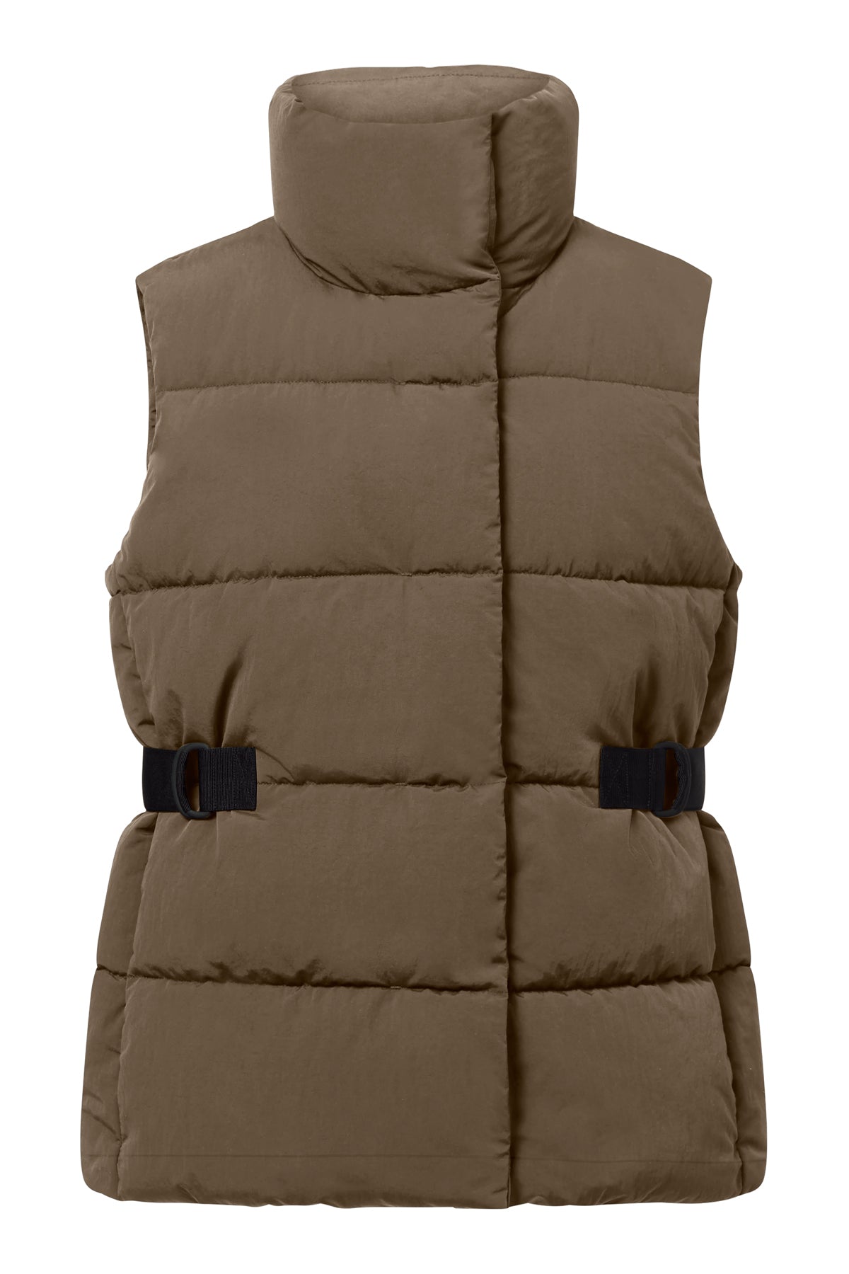 Elegant down vest made of 100% recycled nylon by ECOALF in dark olive