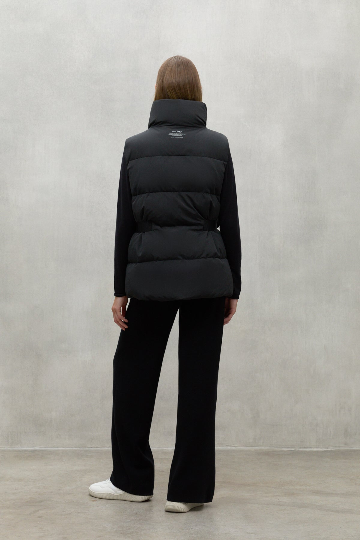 Elegant down vest made of 100% recycled nylon by ECOALF in dark olive