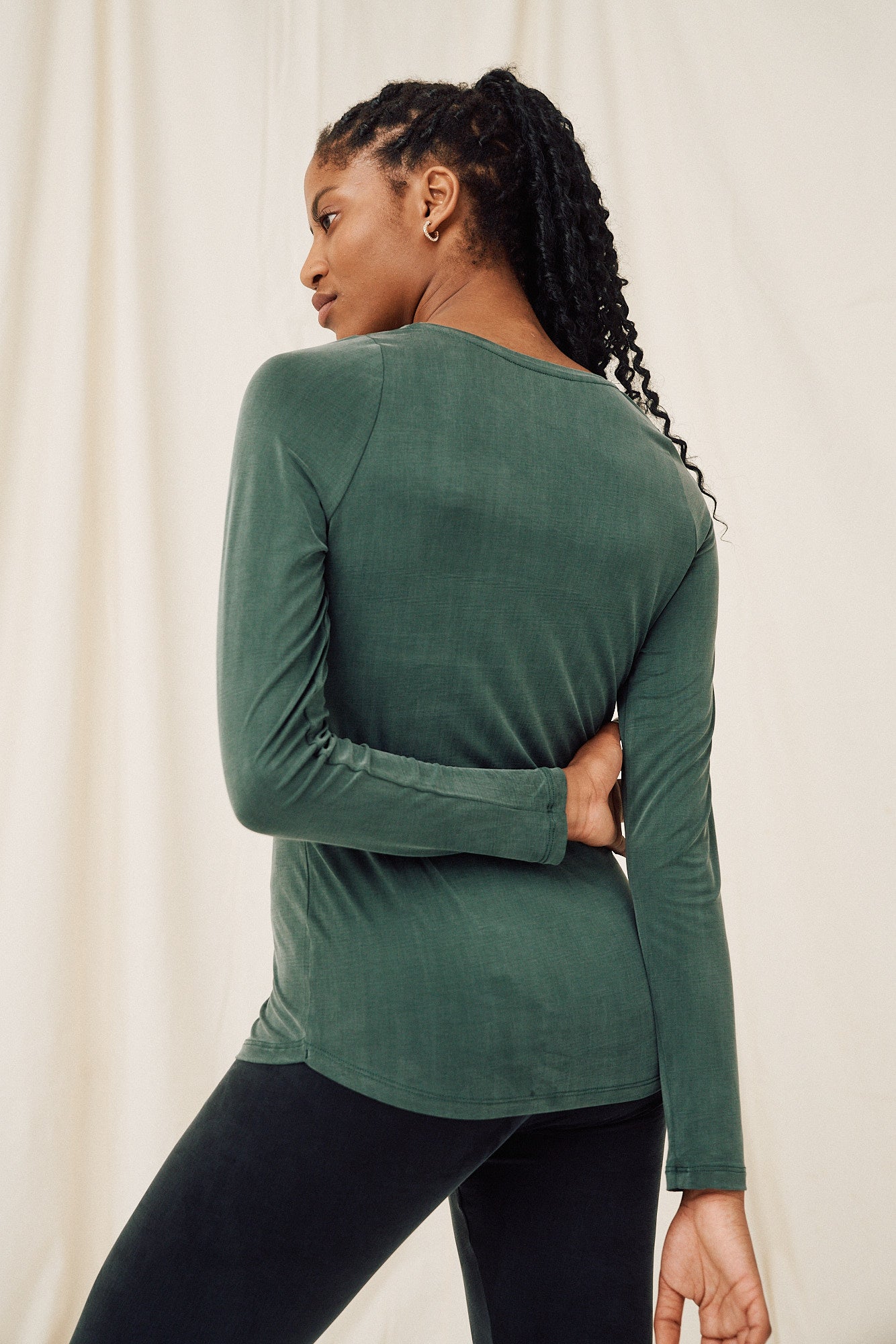 Cupro Long Sleeve - jungle green