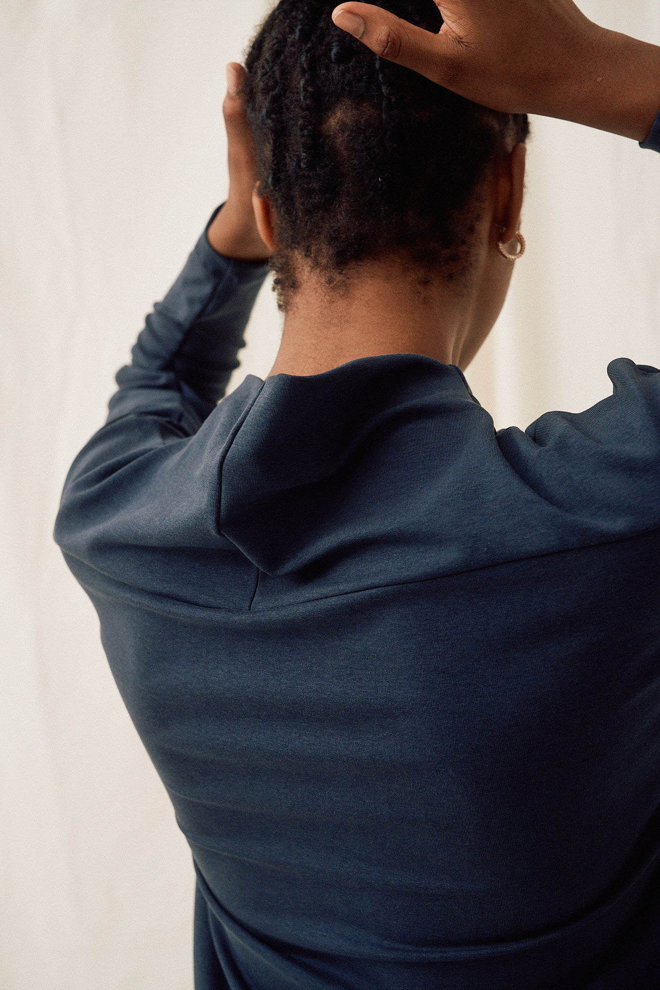 Blue formal crop sweater made of lyocell by MOYA KALA
