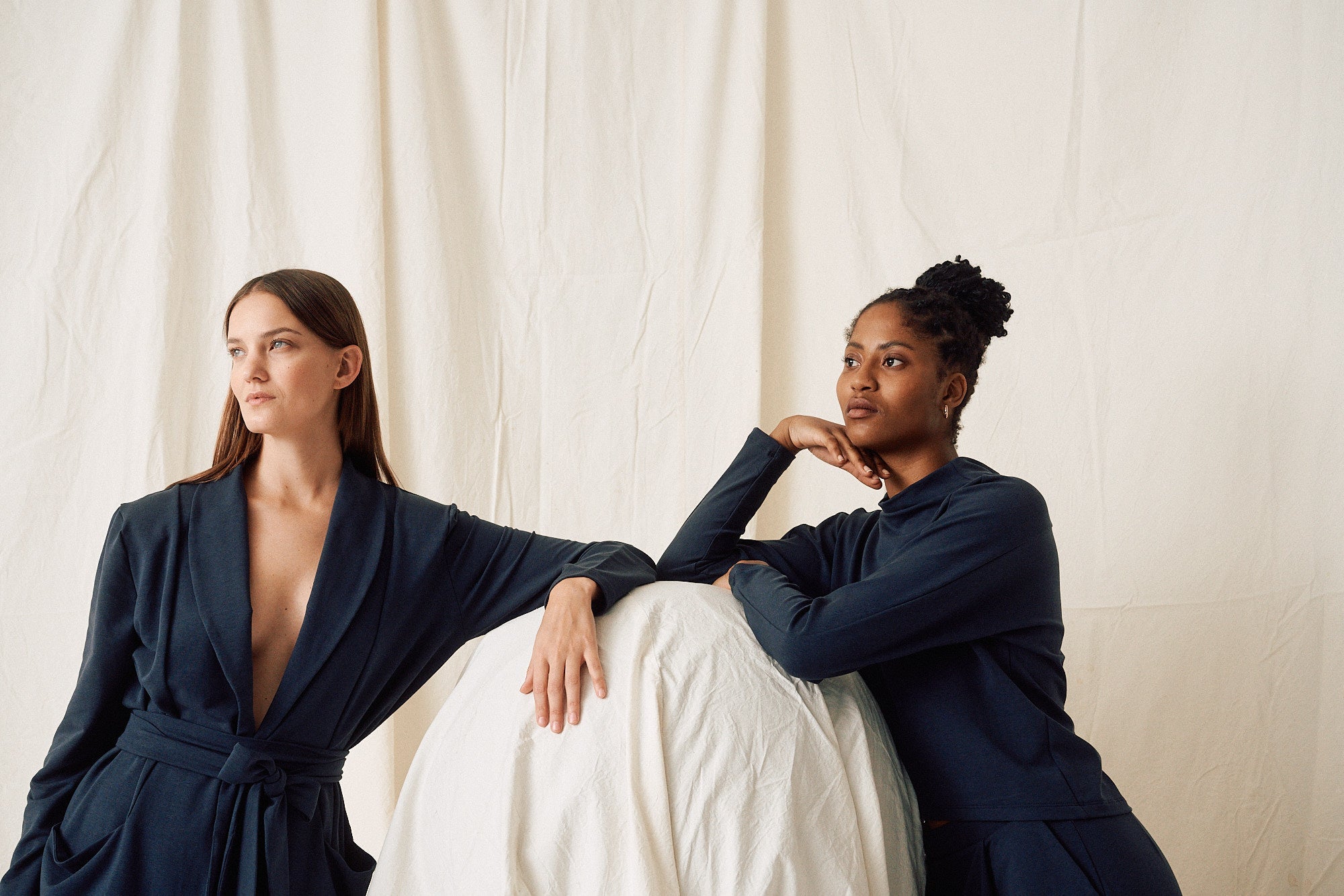 Blue formal crop sweater made of lyocell by MOYA KALA