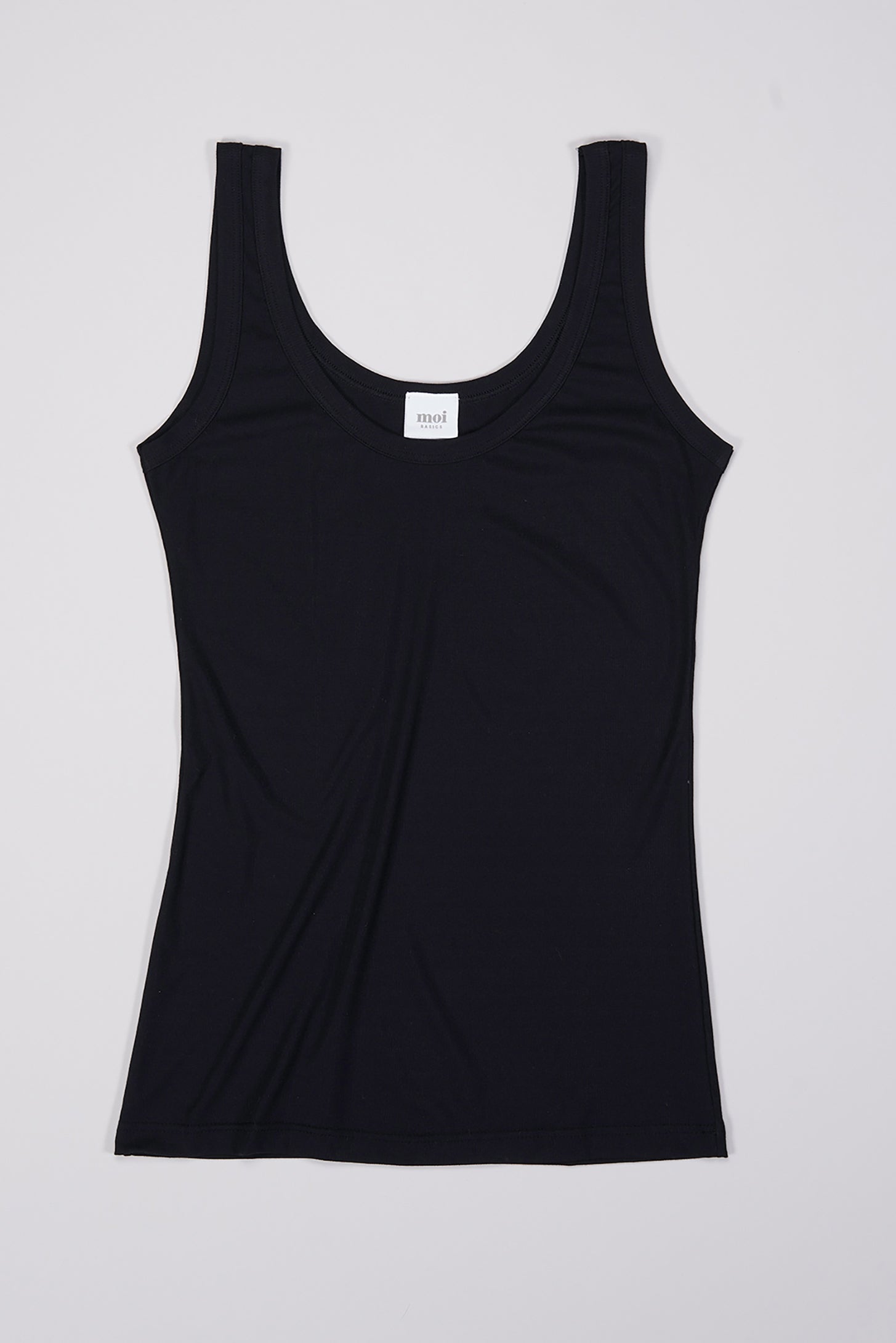 Womens rib tanktop in black