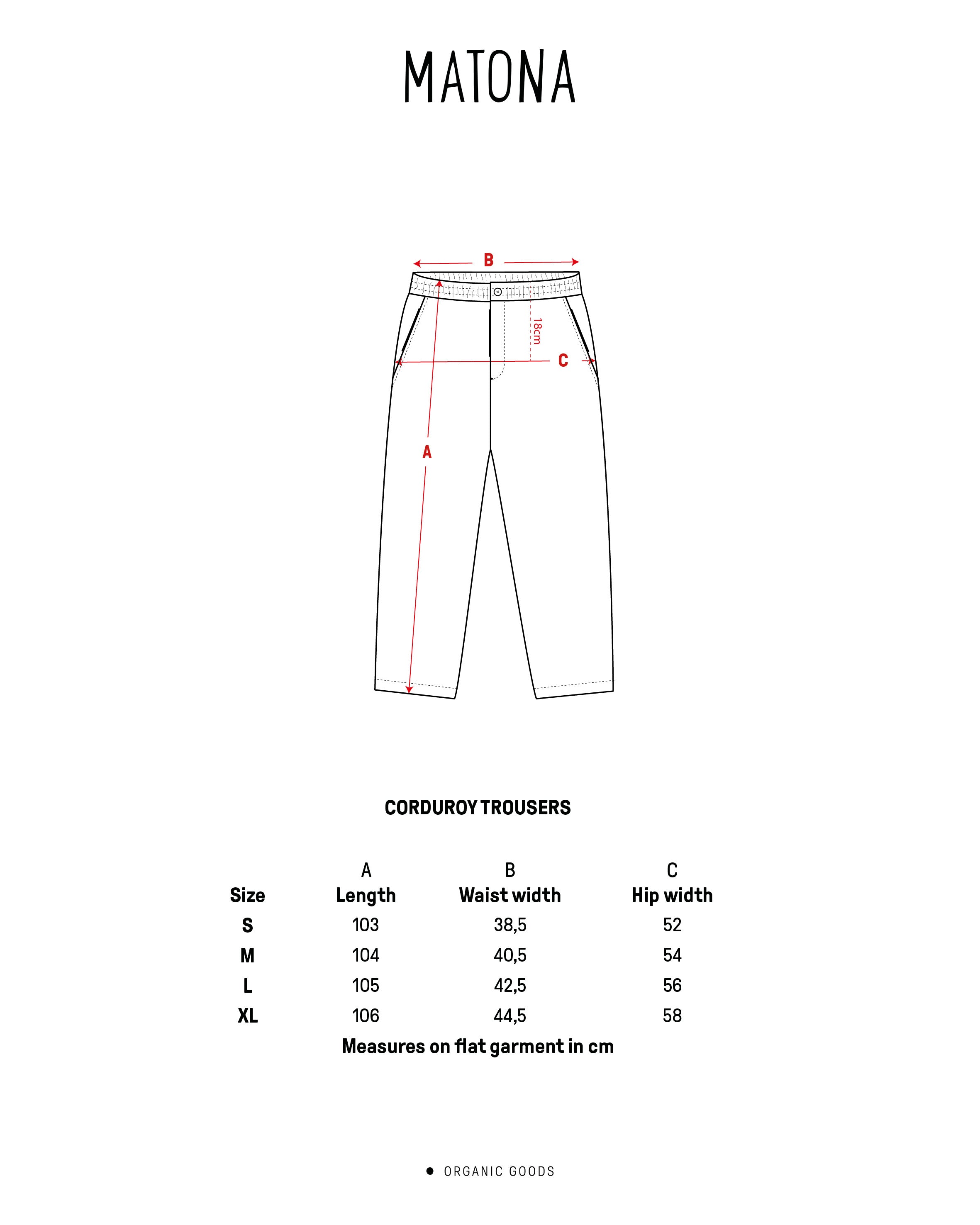 Schwarze Kordhose aus 100% Bio-Baumwolle von Matona