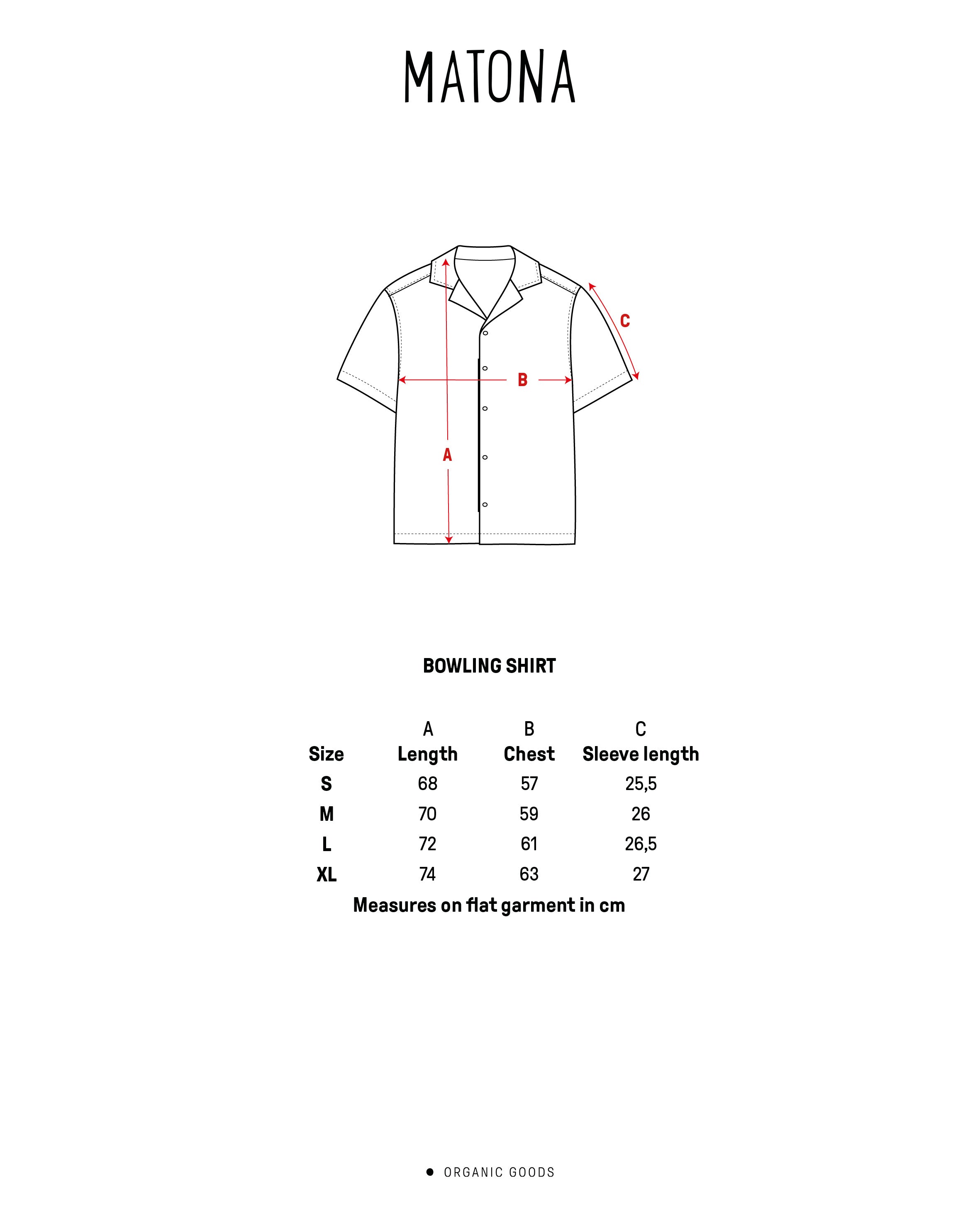 Chemise de bowling beige en coton 100 % biologique de la marque Matona