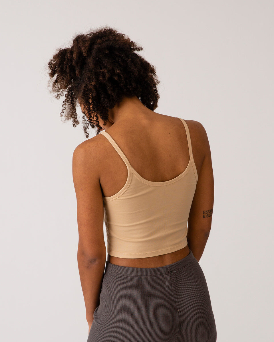 Beige crop top powder made of organic cotton from Matona