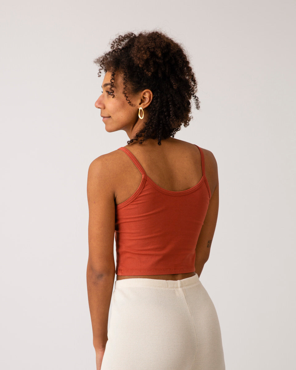 Rotes Crop Top rooibos aus Bio-Baumwolle von Matona