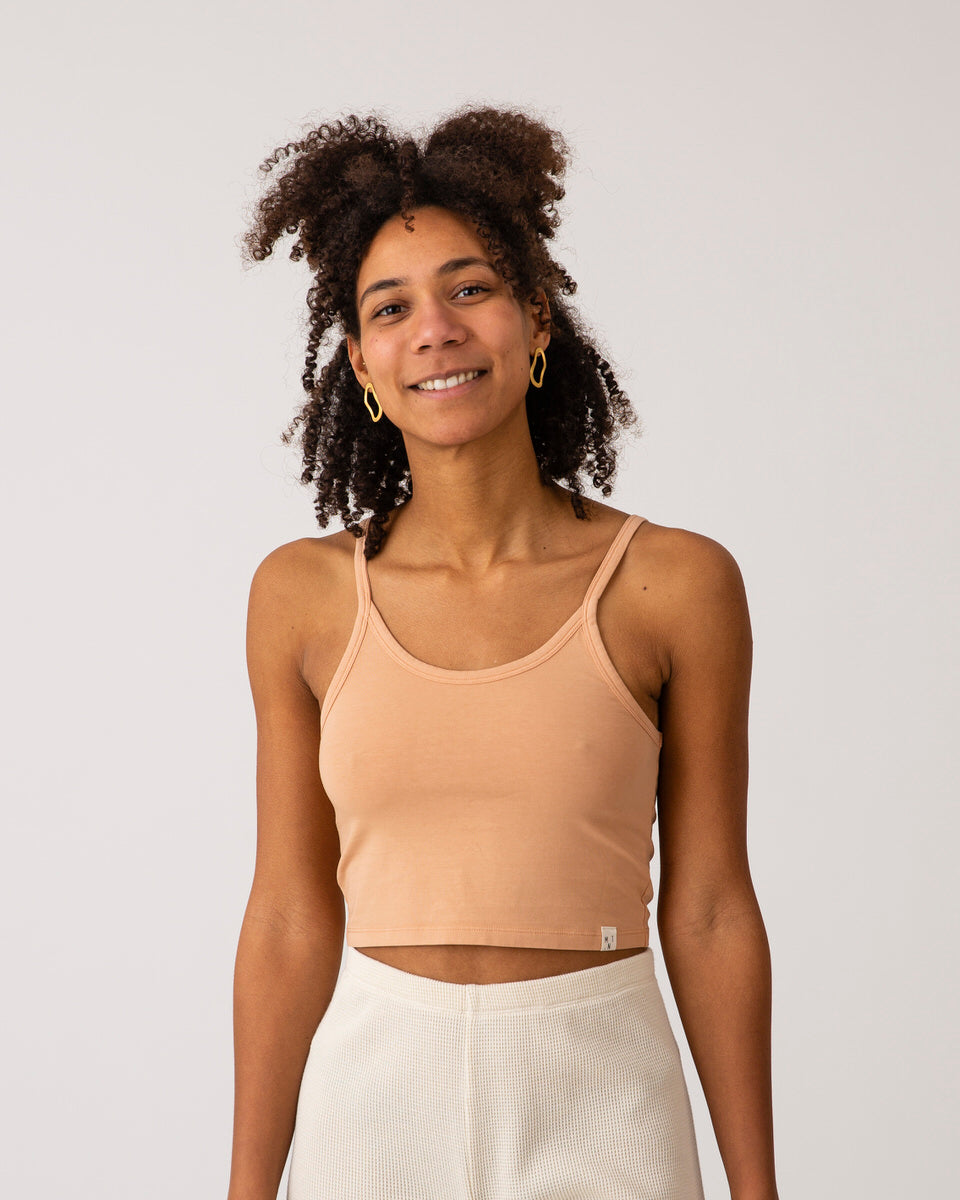 Hellbraunes Crop Top terracotta aus Bio-Baumwolle von Matona