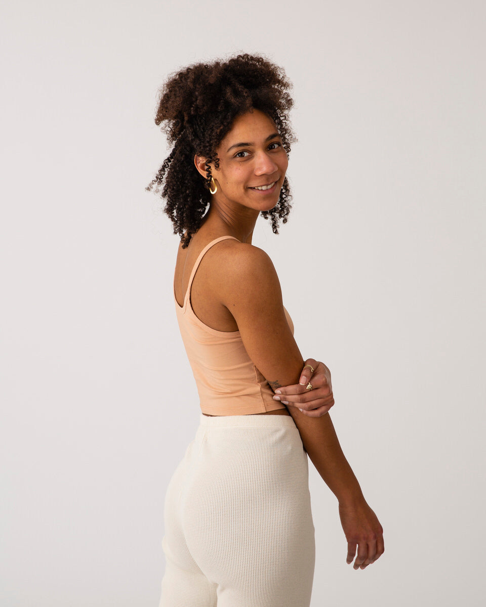 Hellbraunes Crop Top terracotta aus Bio-Baumwolle von Matona