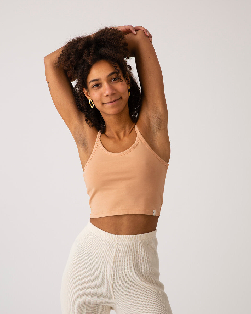 Light brown crop top terracotta made of organic cotton by Matona
