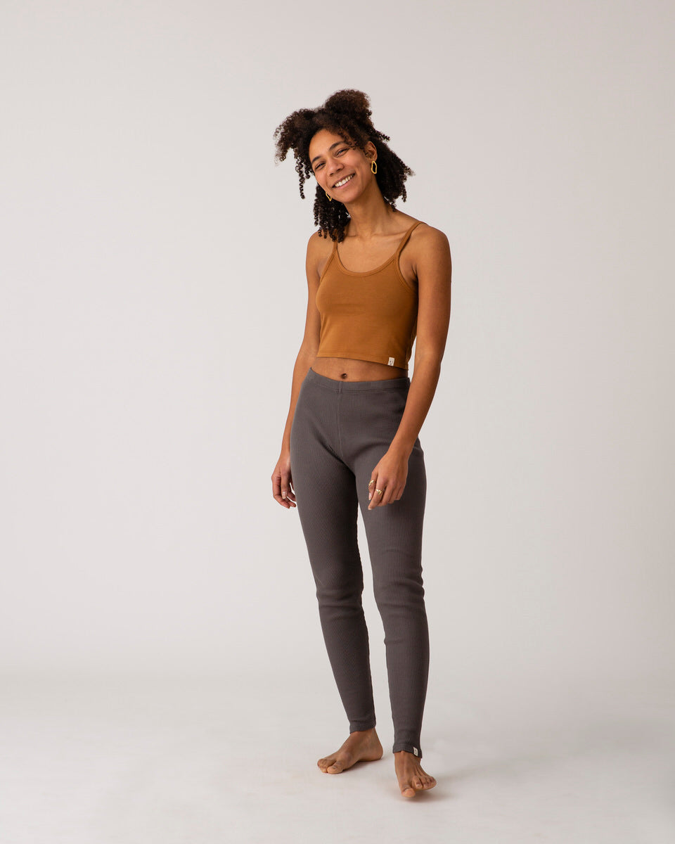 Crop top marron toffee en coton biologique par Matona