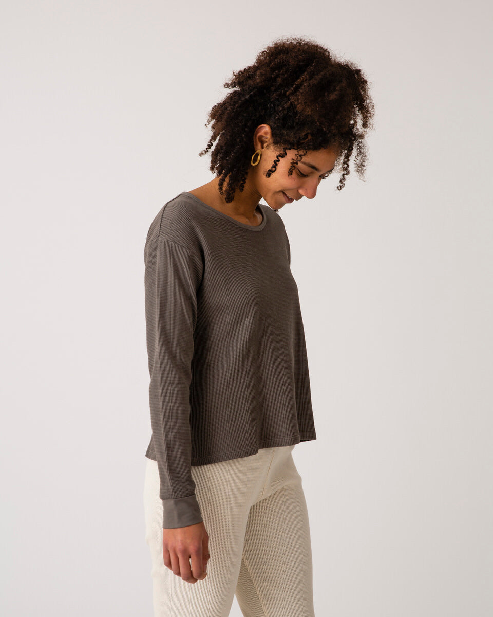 Graues Langarmshirt graphite aus Baumwolle von Matona