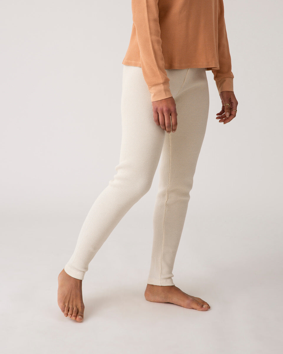 Weisse Leggings ecru aus Bio-Baumwolle von Matona