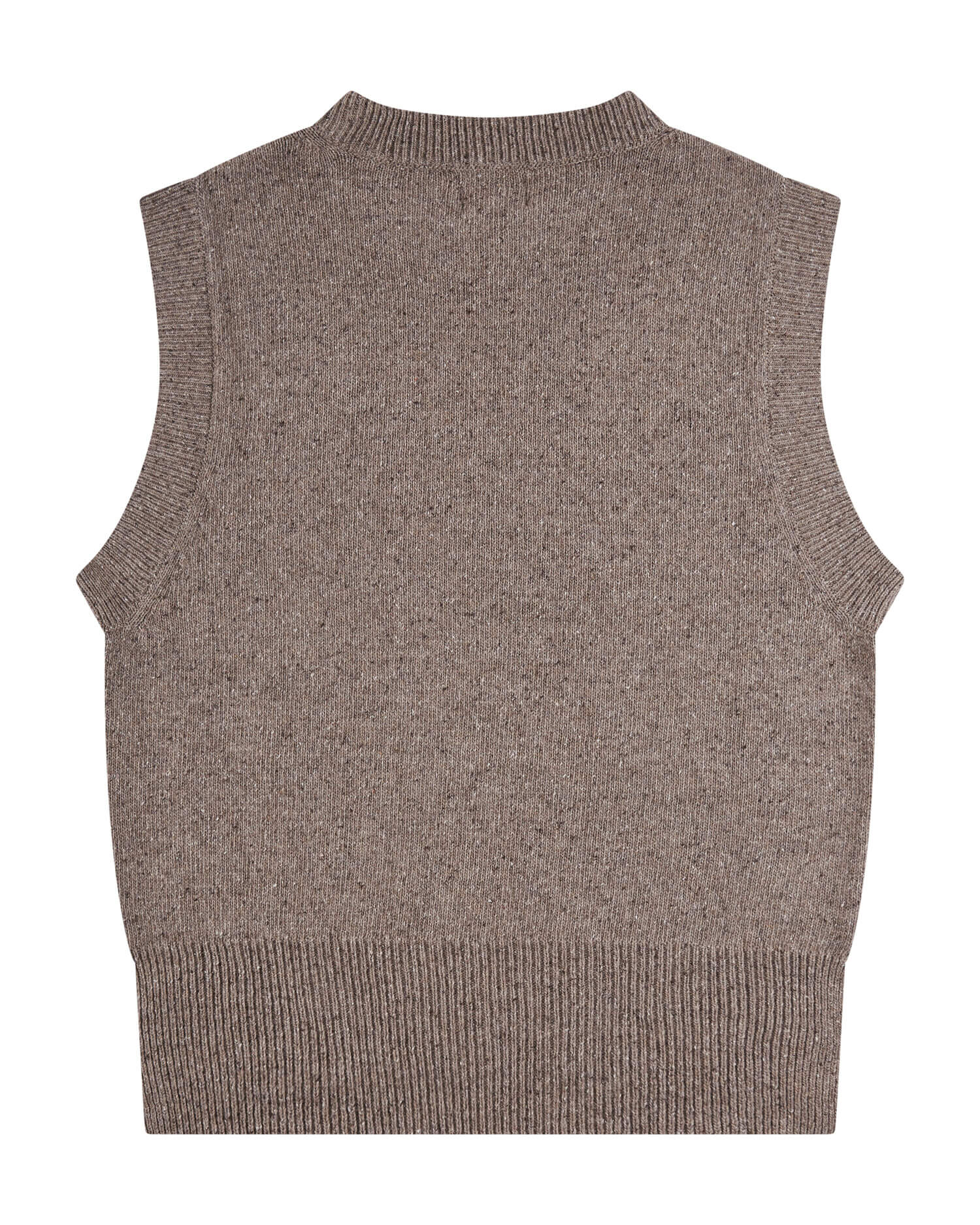 Gilet pull marron clair en mélange de laine et soie de Matona